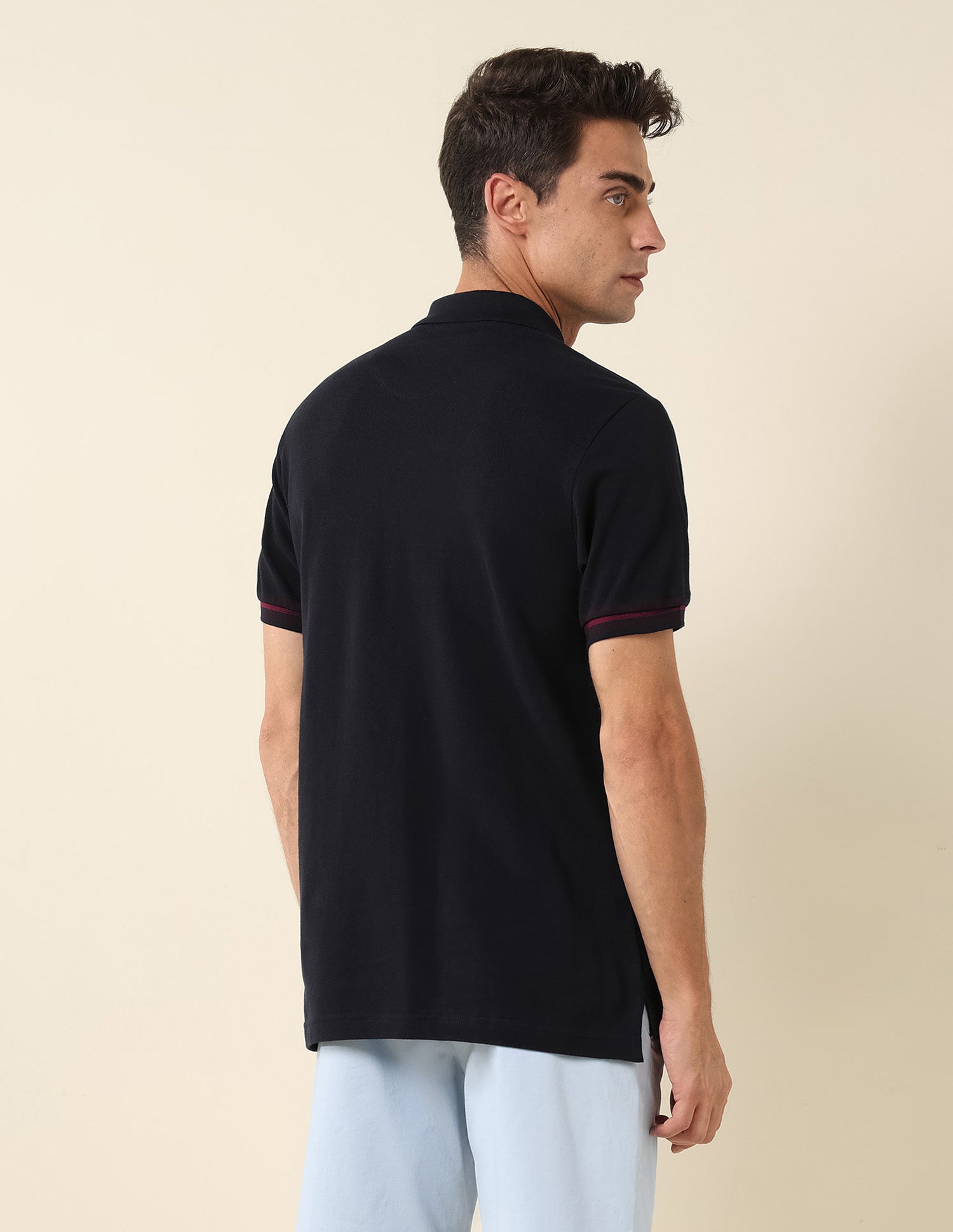 Slim Fit Pure Cotton Polo Shirt Navy - U.S. Polo Assn. India | Large