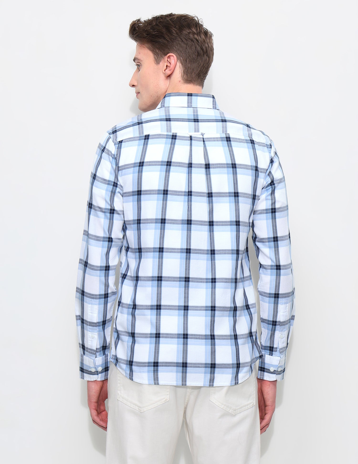 White Harbour Tartan Checked Shirt Blue - U.S. Polo Assn. India | Large
