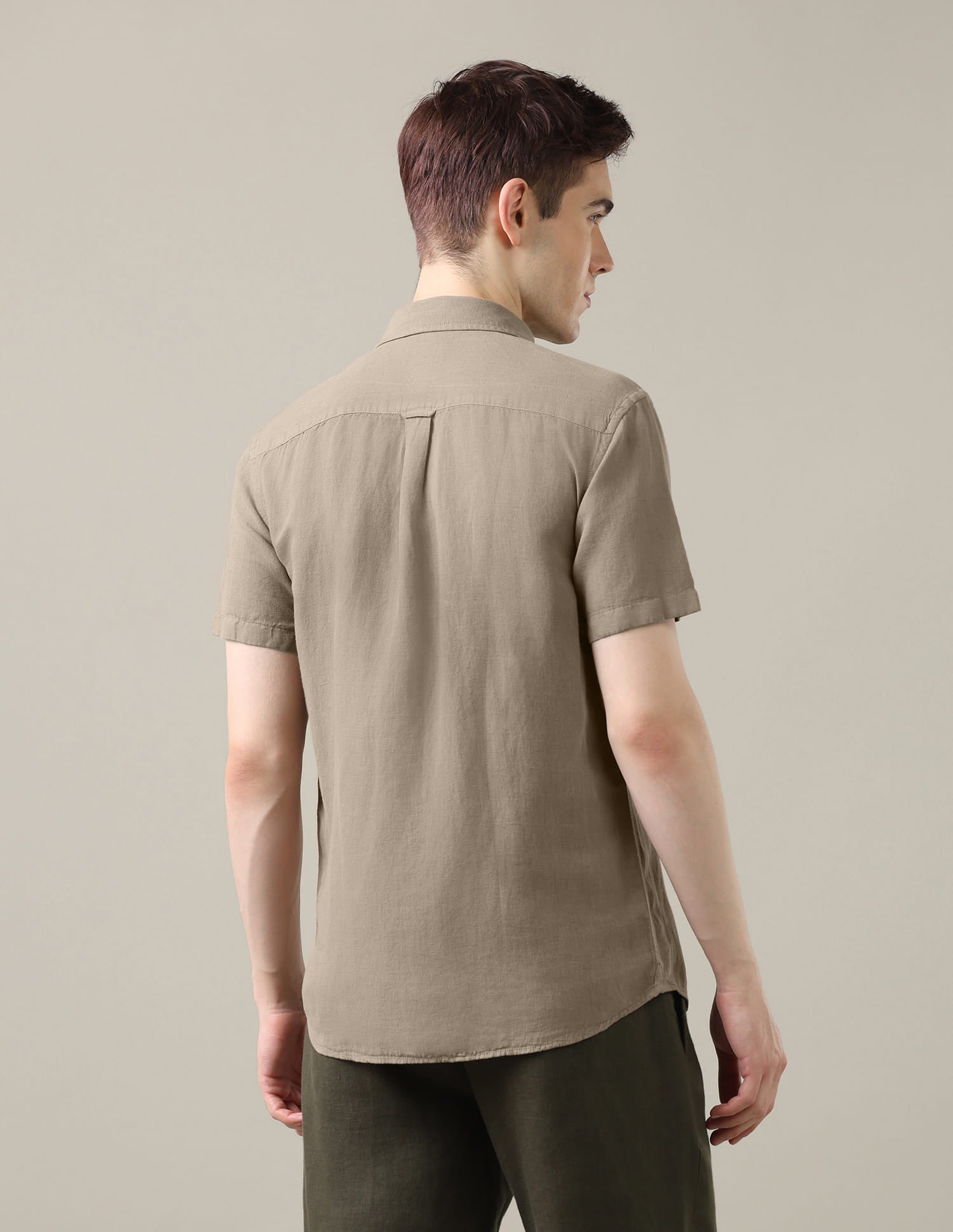 Solid Regular Fit Shirt Brown - U.S. Polo Assn. India | Large