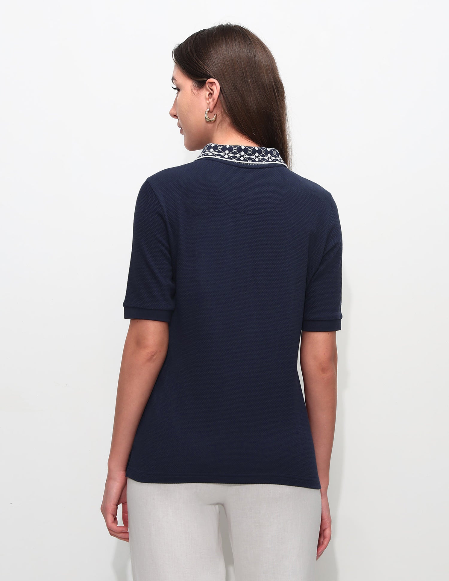 Regular Fit Textured Polo Shirt Navy - U.S. Polo Assn. India | Large