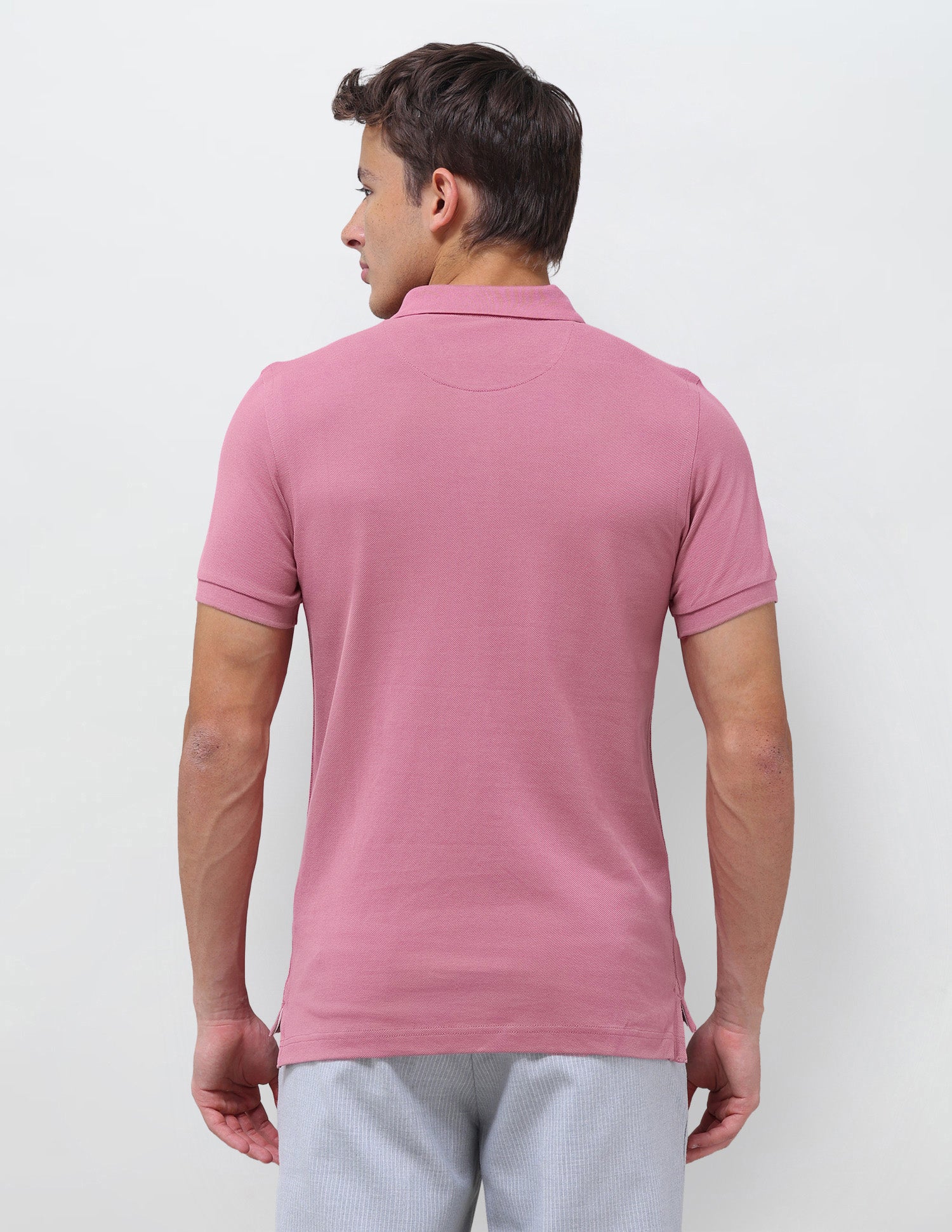 Solid Slim Fit Polo Shirt Dark Pink - U.S. Polo Assn. India | Large