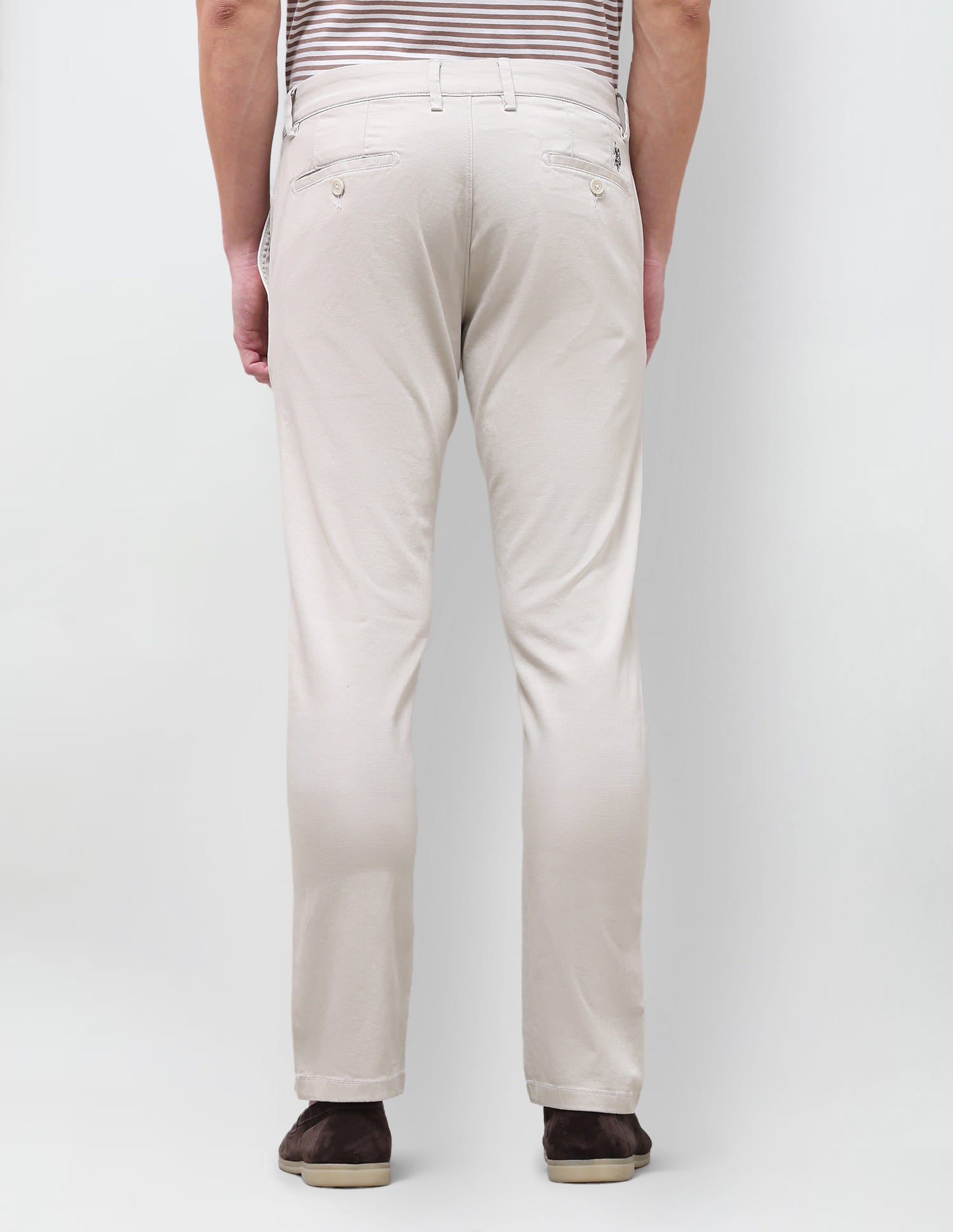 Solid Denver Slim Fit Trouser Beige - U.S. Polo Assn. India | Large