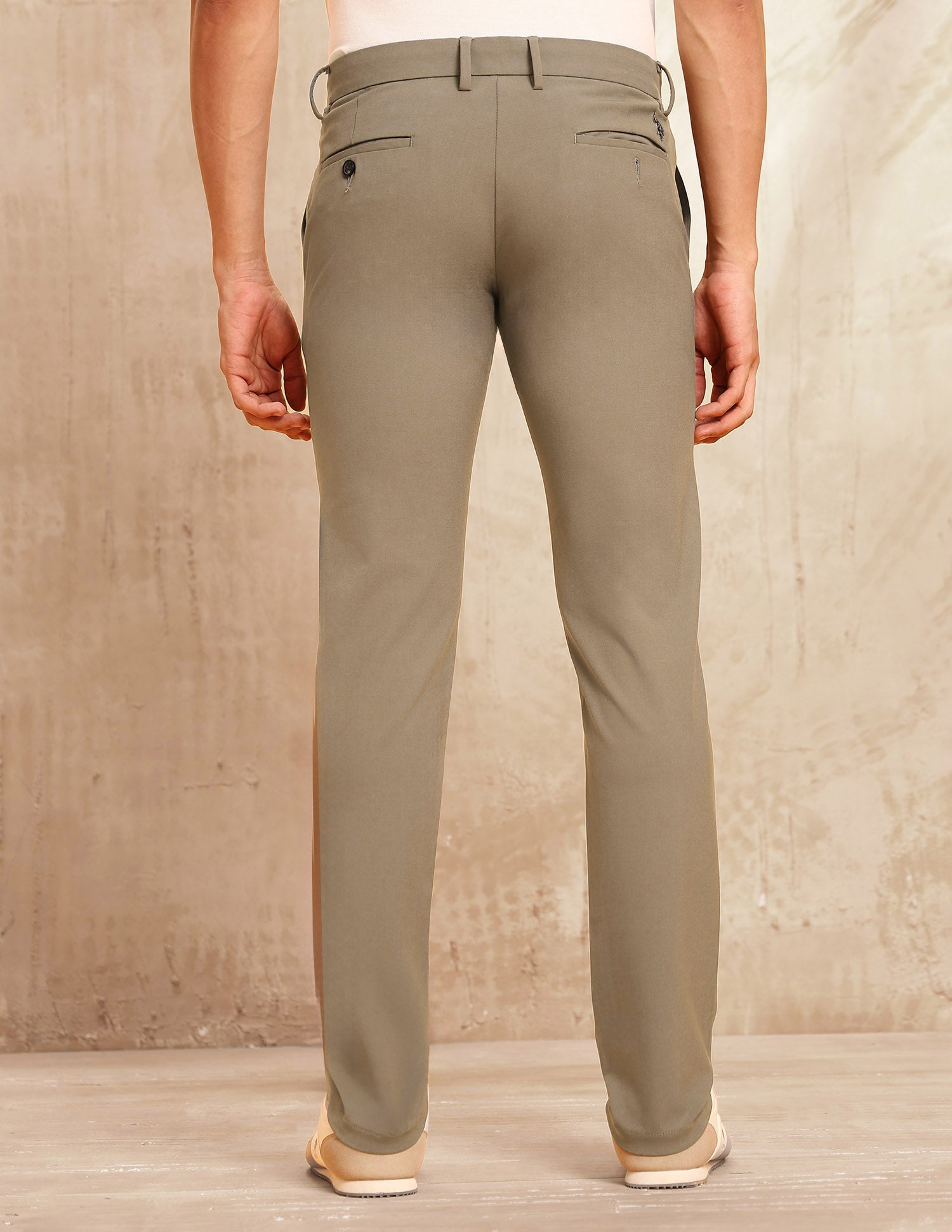 Mid Rise Satin Trousers Khaki - U.S. POLO ASSN. | Large