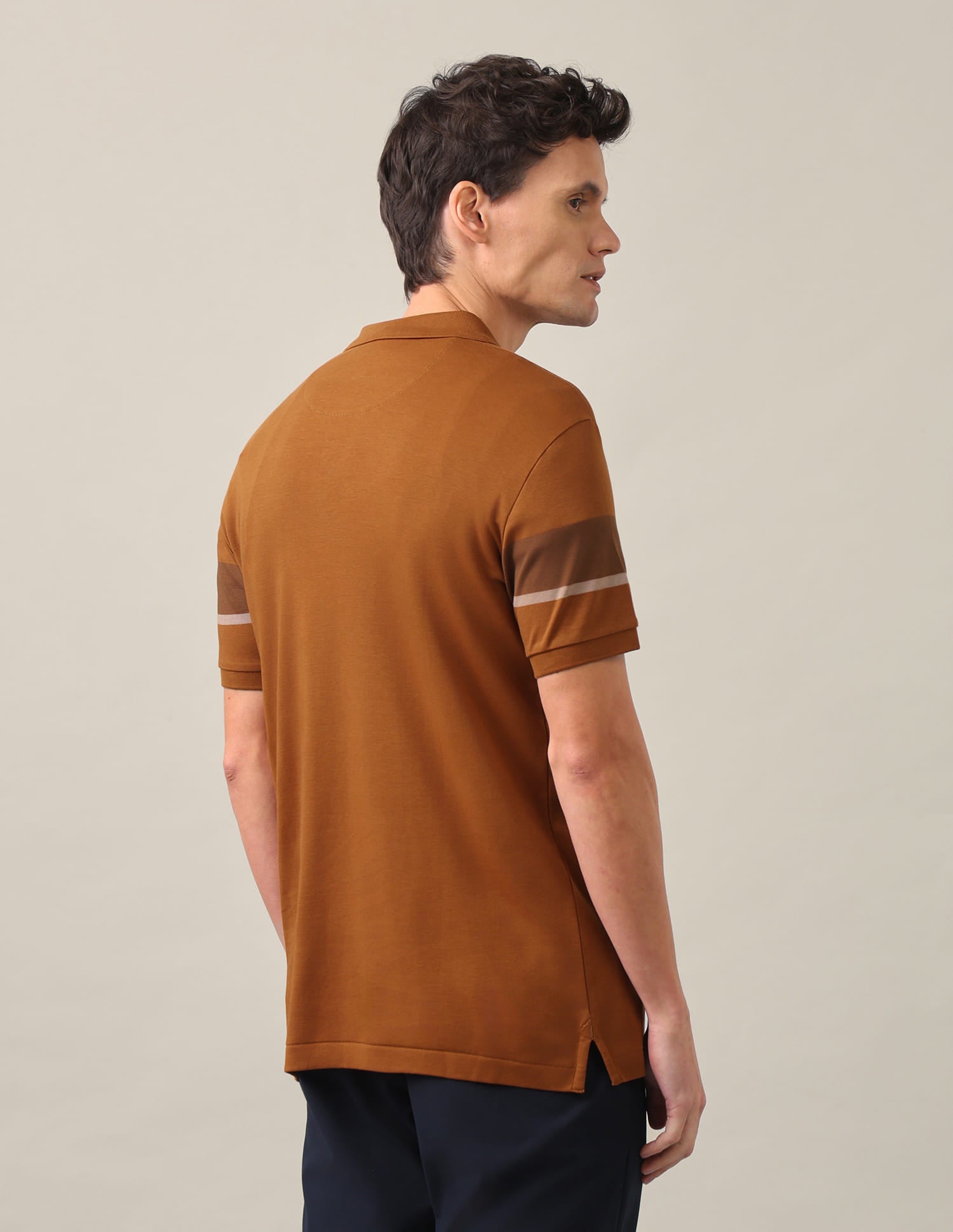 Horizontal Striped Slim Fit Polo Shirt Mustard - U.S. Polo Assn. India | Large