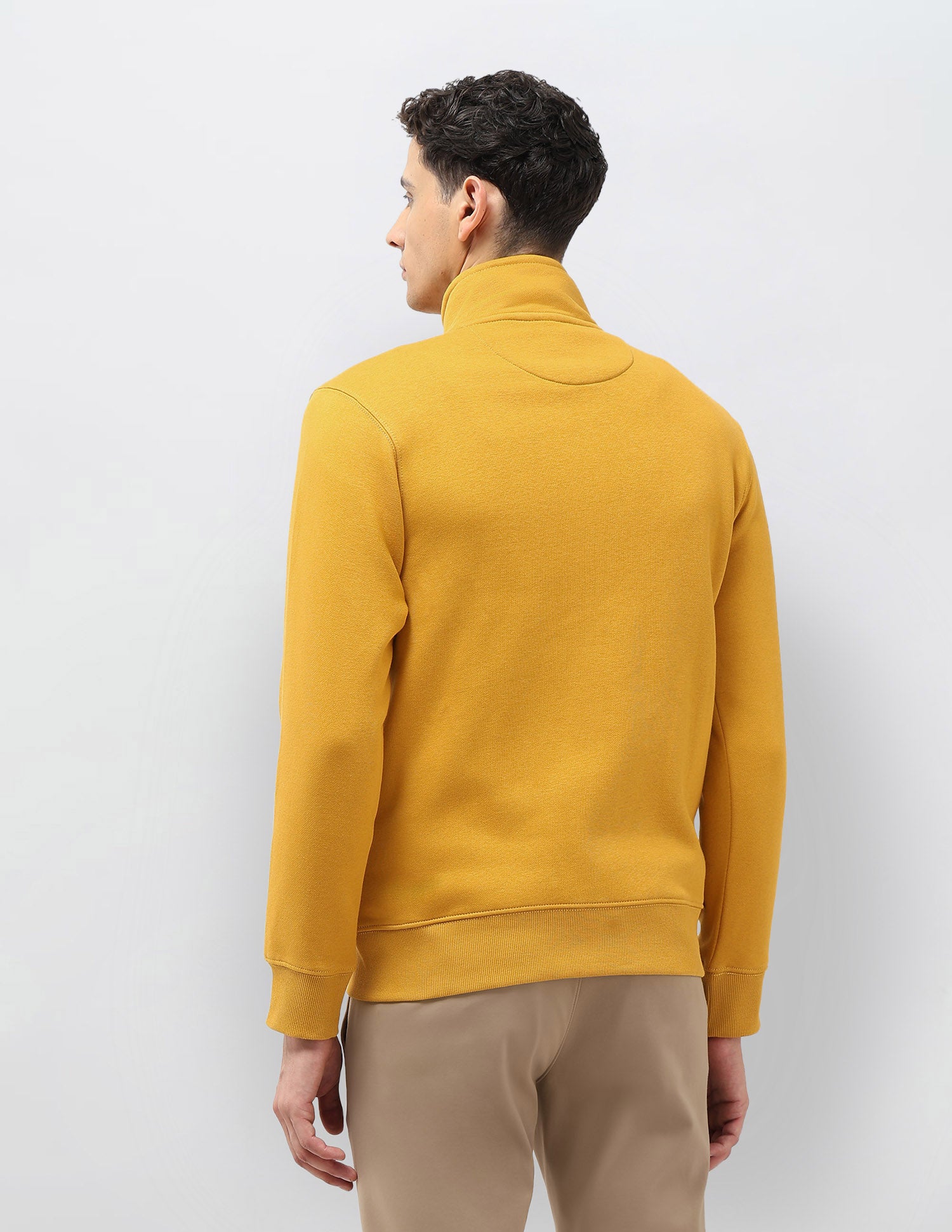 Solid Regular Fit Sweatshirt Mustard - U.S. POLO ASSN. | Large