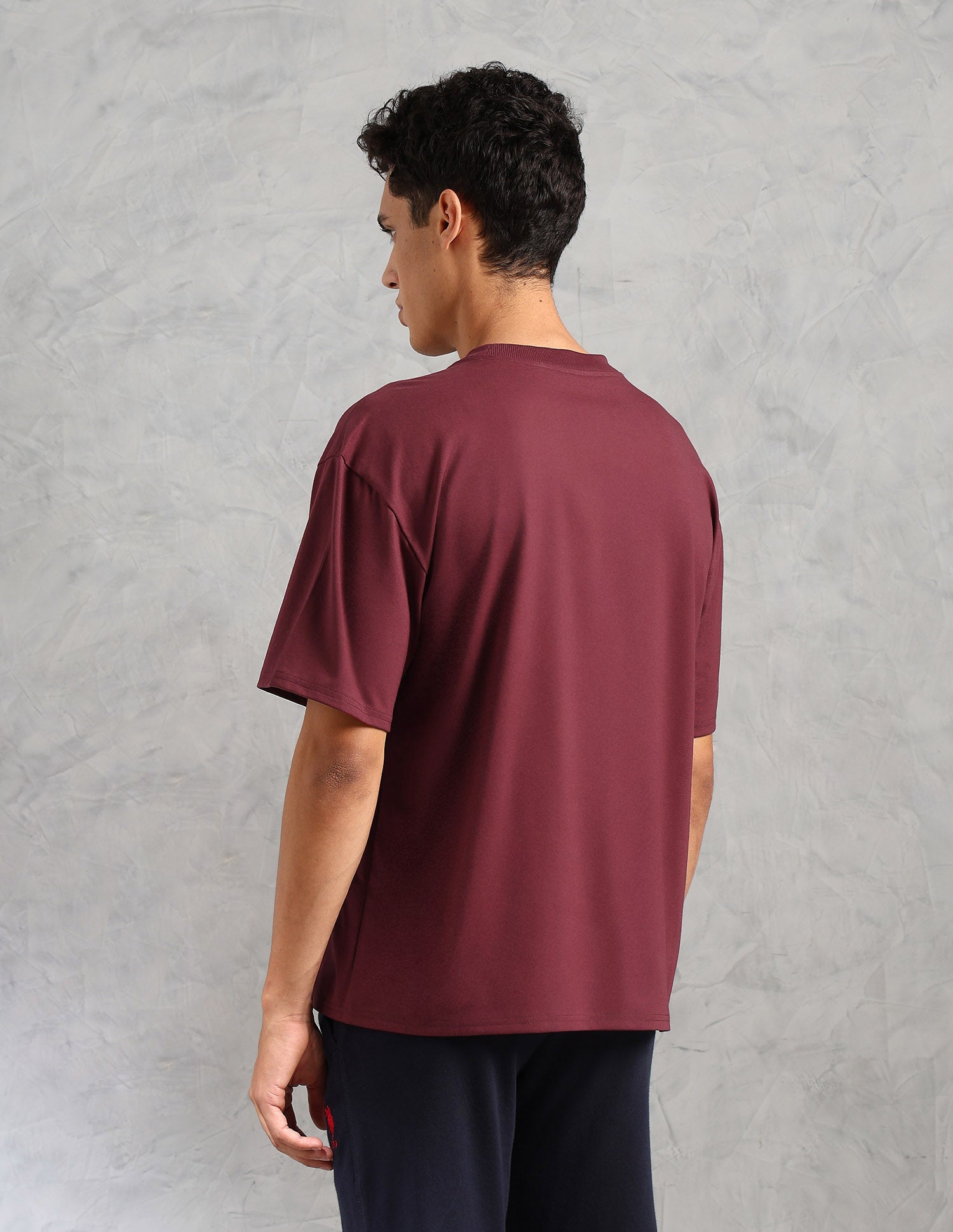 Brand Printed Comfort Fit OEE09 Lounge T-Shirt - Pack Of 1 Oxblood Red - U.S. POLO ASSN. | Large