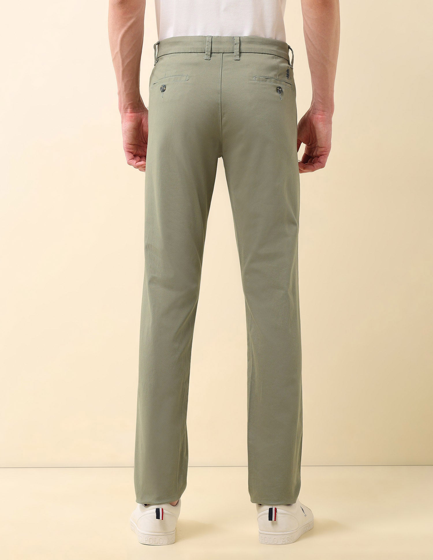 Mid Rise Denver Slim Fit Trousers Light Olive - U.S. Polo Assn. India | Large