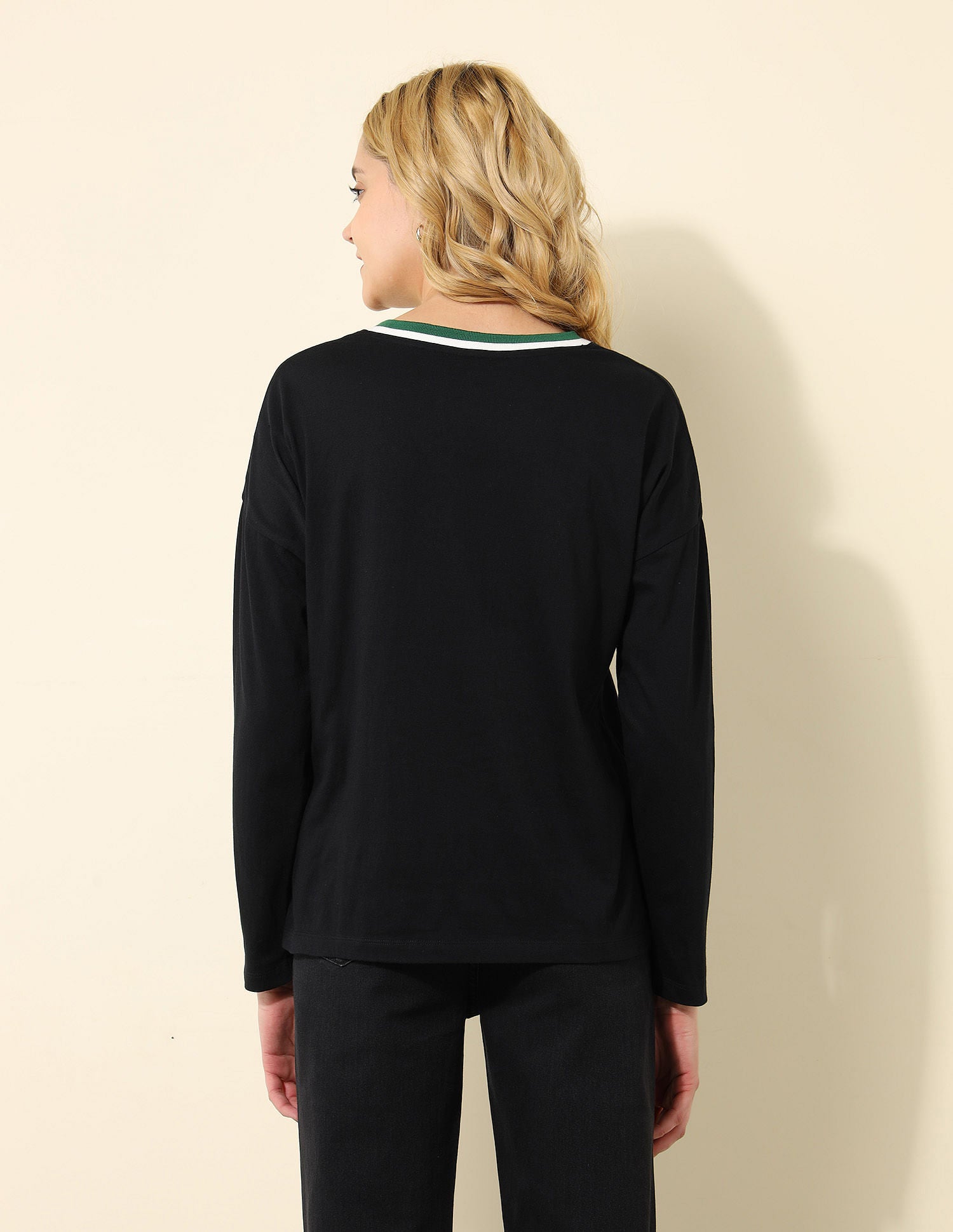 Oversized Fit Solid T-Shirt Black - U.S. POLO ASSN. | Large