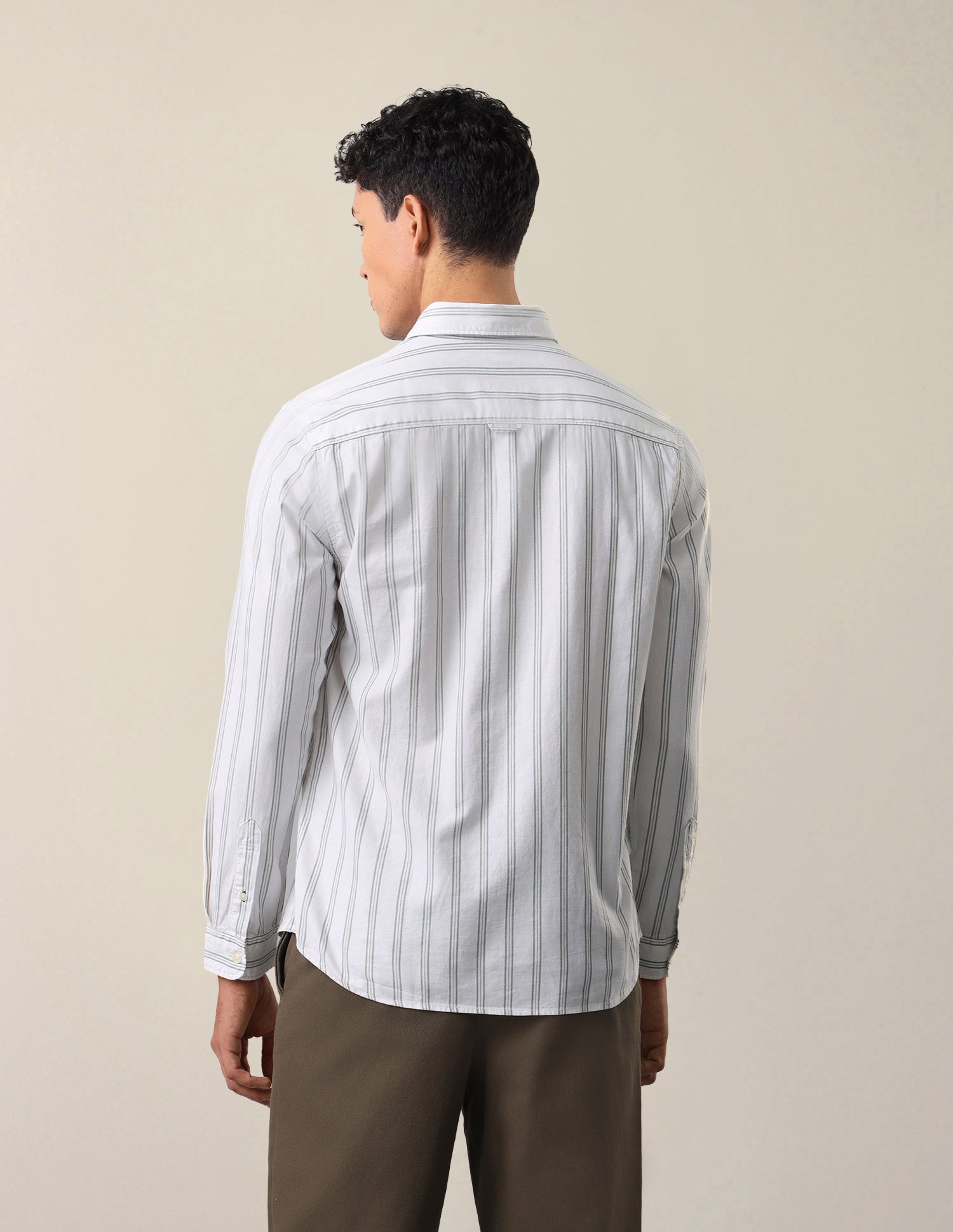Vertical Striped Regular Fit Shirt White - U.S. Polo Assn. India | Large