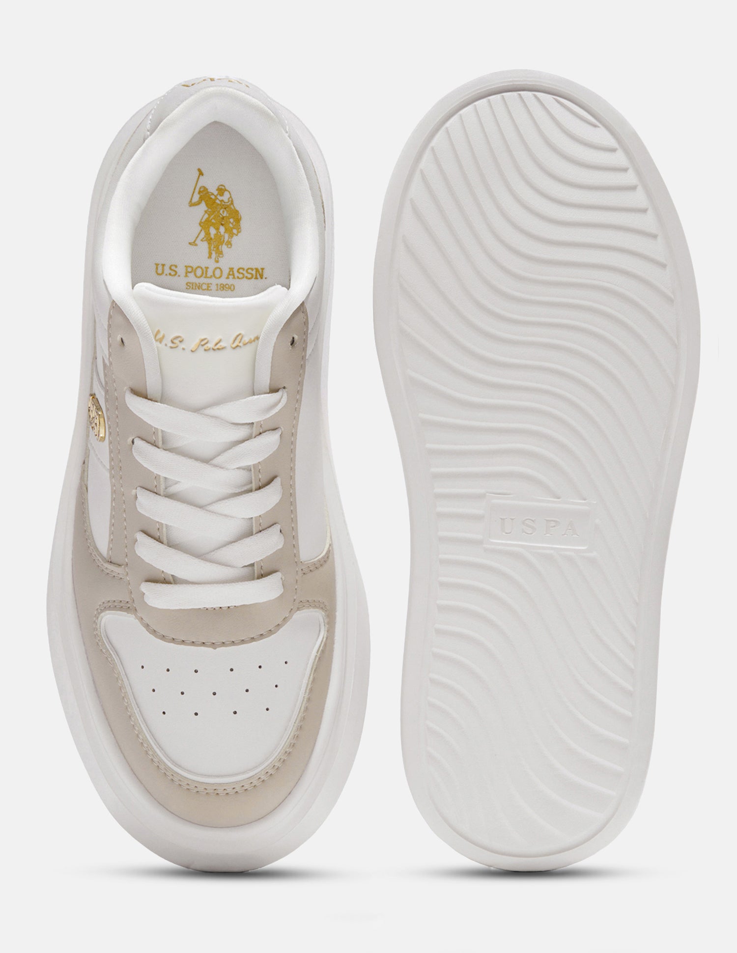 Colour Blocked Keya Sneakers Beige - U.S. Polo Assn. India | Large
