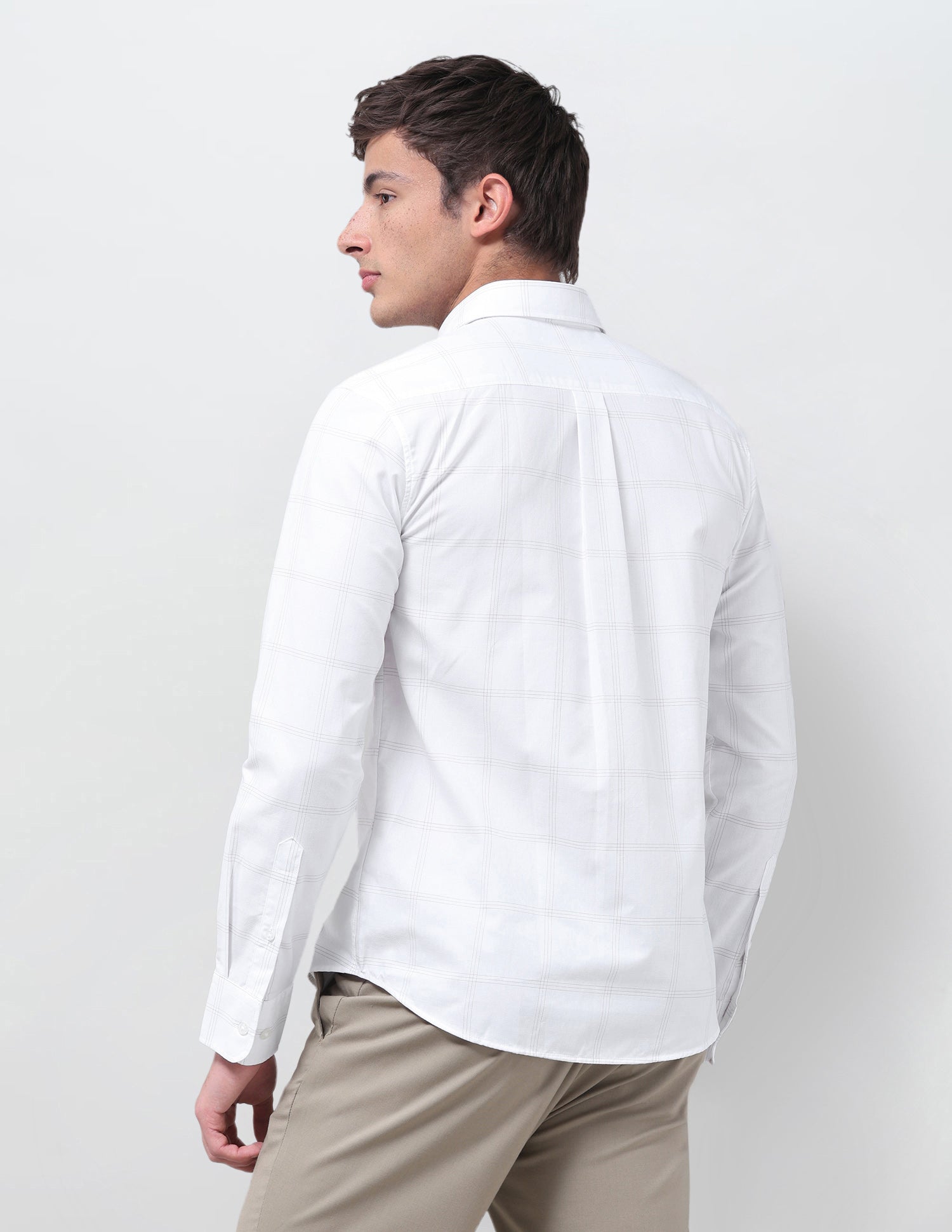 Grid Tattersall Checked Regular Fit Shirt White - U.S. Polo Assn. India | Large