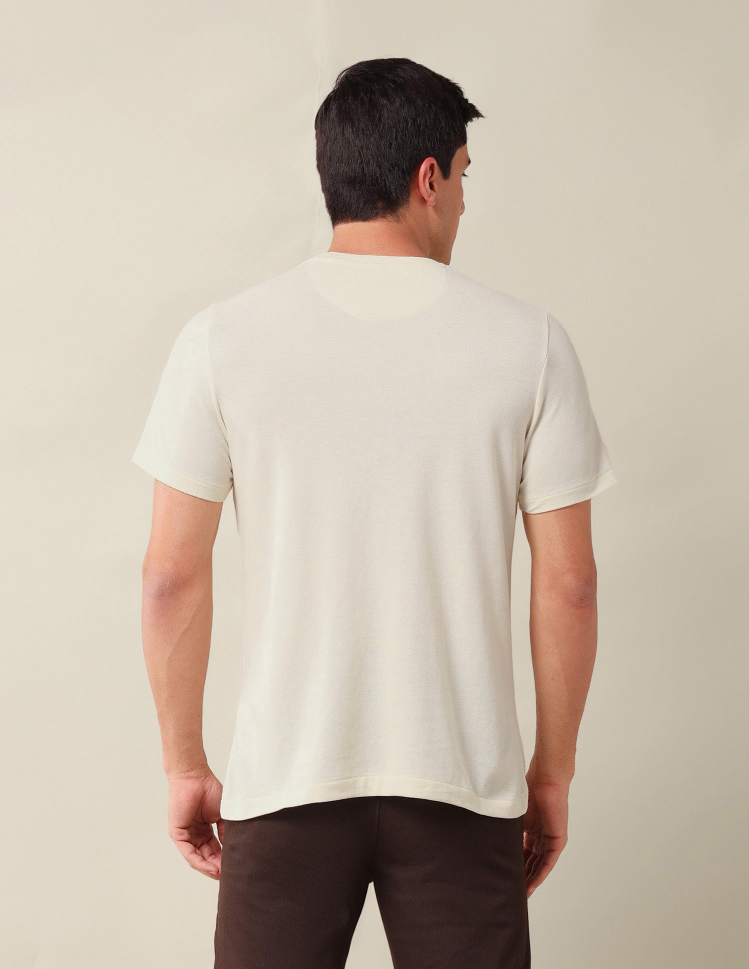 Horizontal Striped Slim Fit T-Shirt Beige - U.S. Polo Assn. India | Large