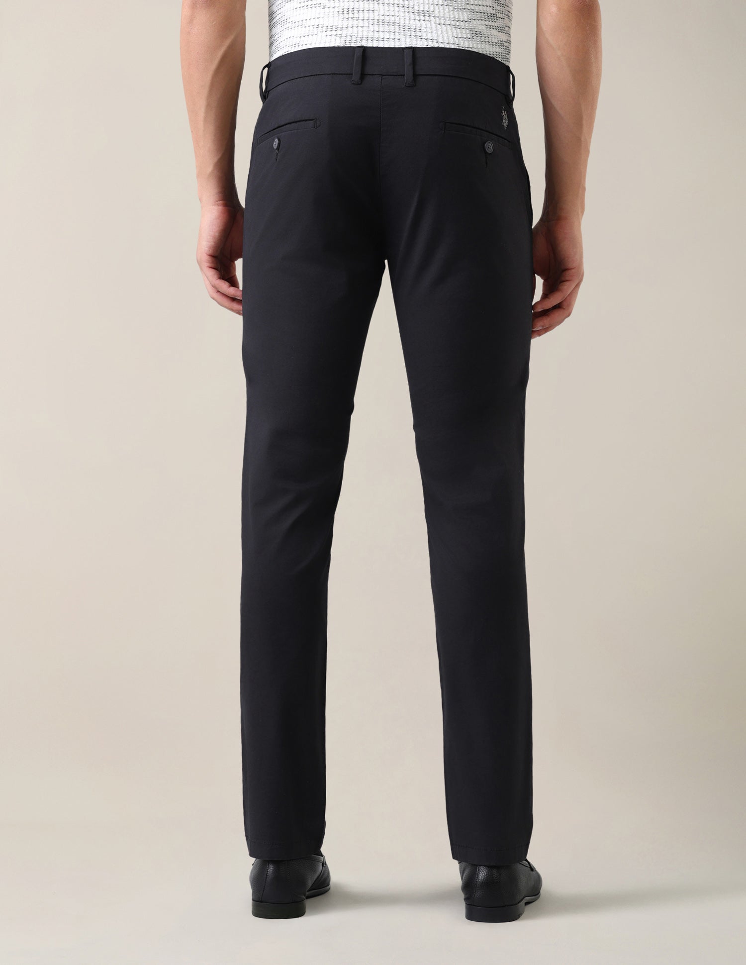 Denver Slim Fit Twill Trousers Black - U.S. Polo Assn. India | Large