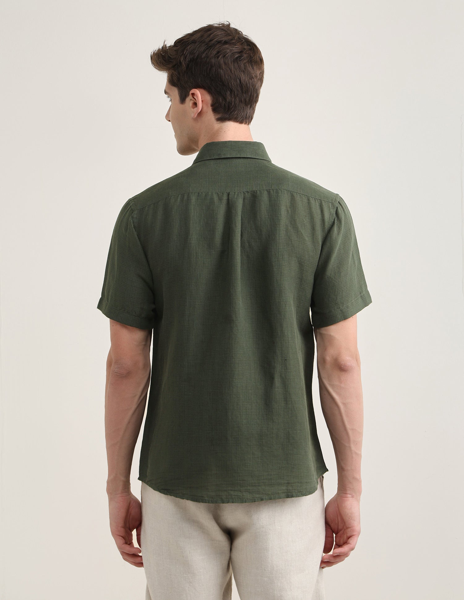Solid Regular Fit Shirt Olive - U.S. Polo Assn. India | Large