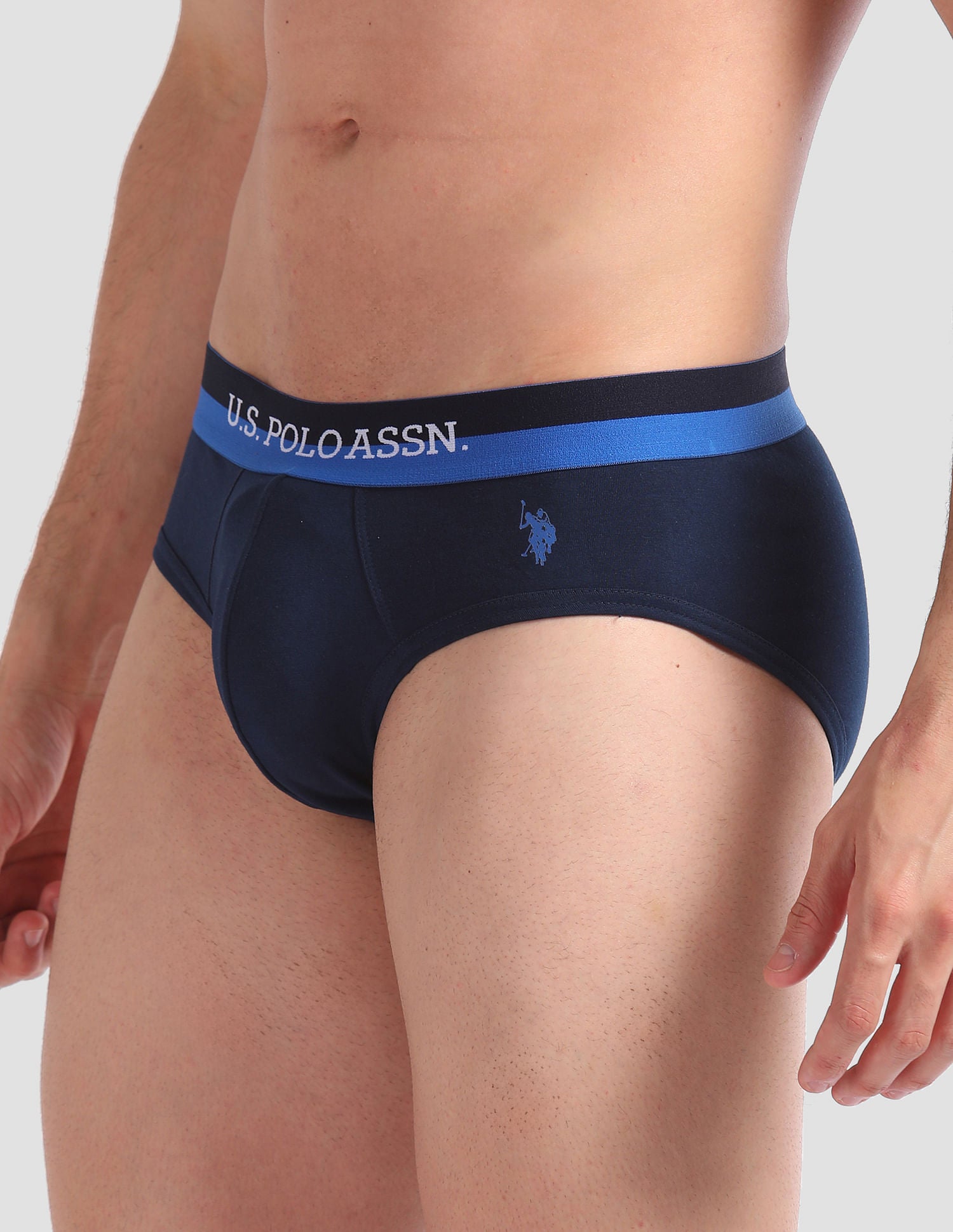 Elasticized Waist OEB02 Briefs - Pack Of 2 Navy and Blue - U.S. POLO ASSN. | Large