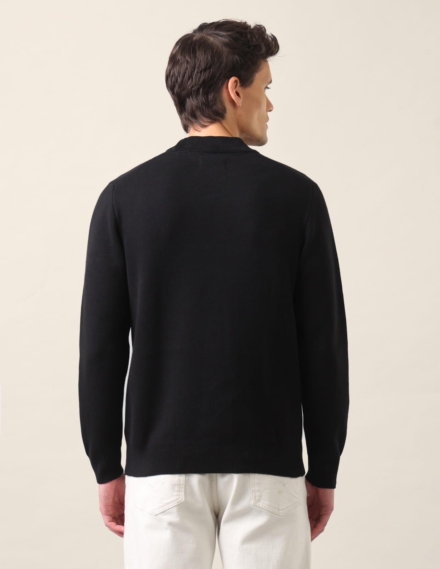 Regular Fit Solid Sweater Black - U.S. Polo Assn. India | Large