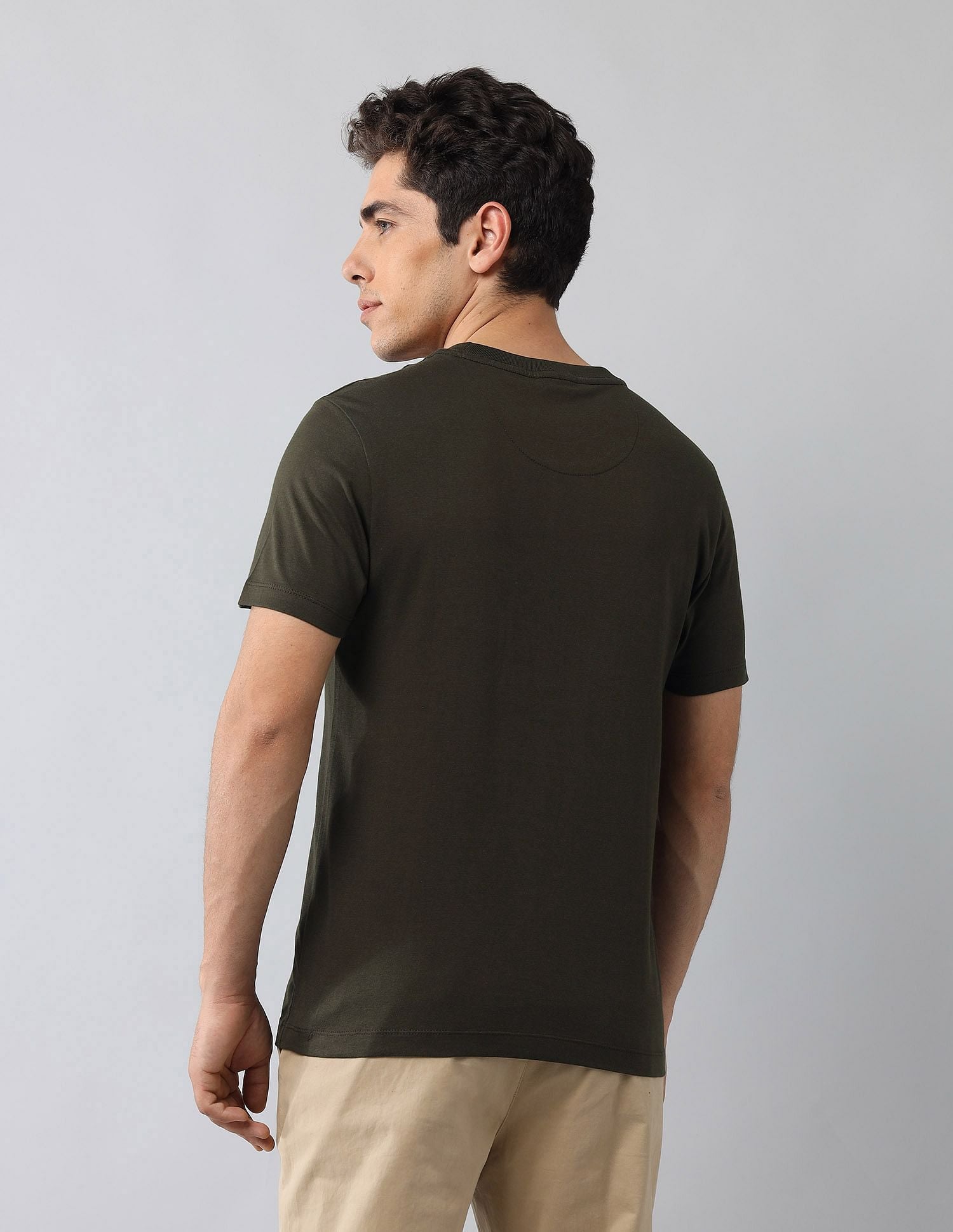 Muscle Fit Brand Printed T-Shirt Olive - U.S. Polo Assn. India | Large