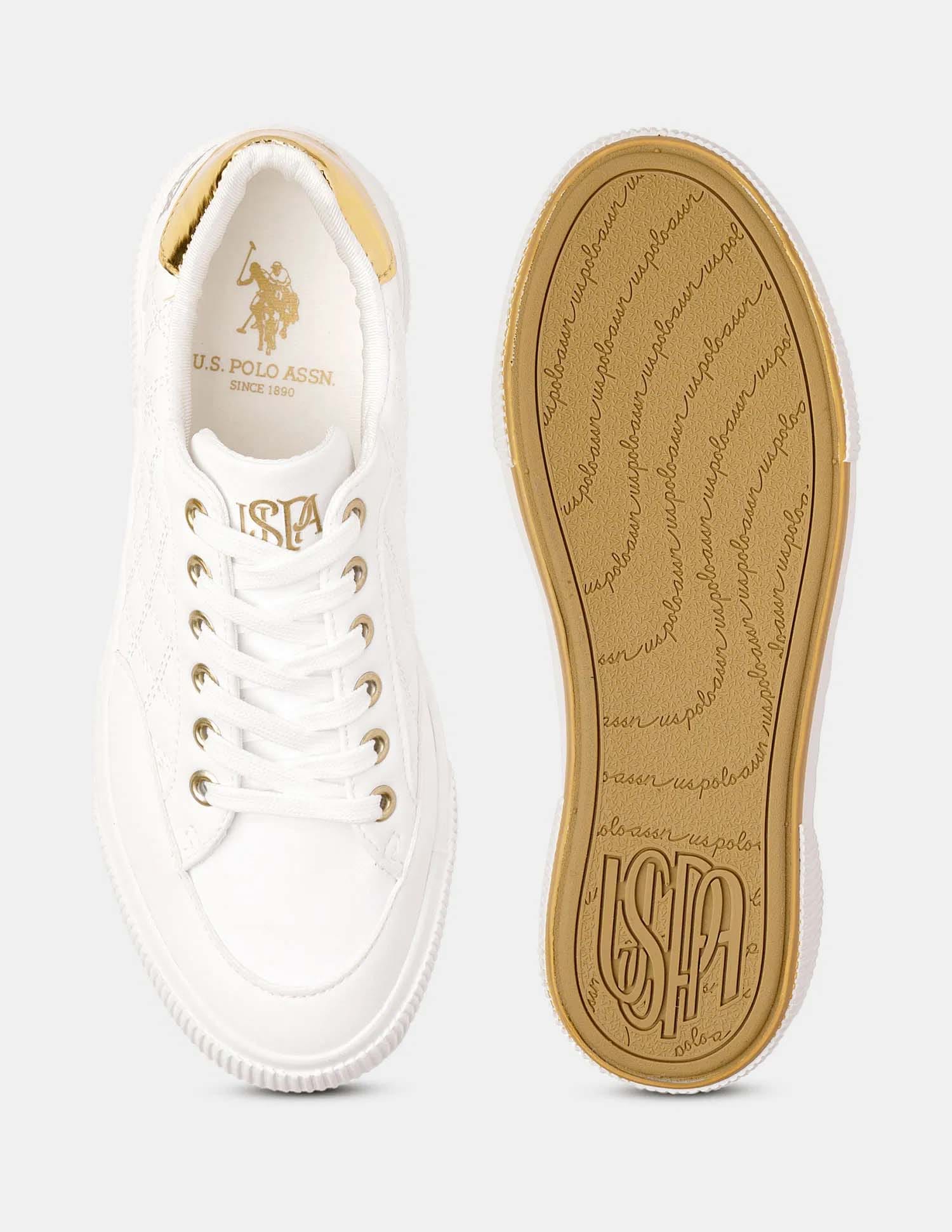 Elsa 2.0 Off White Quilting Sneakers Shoes Off White - U.S. Polo Assn. India | Large