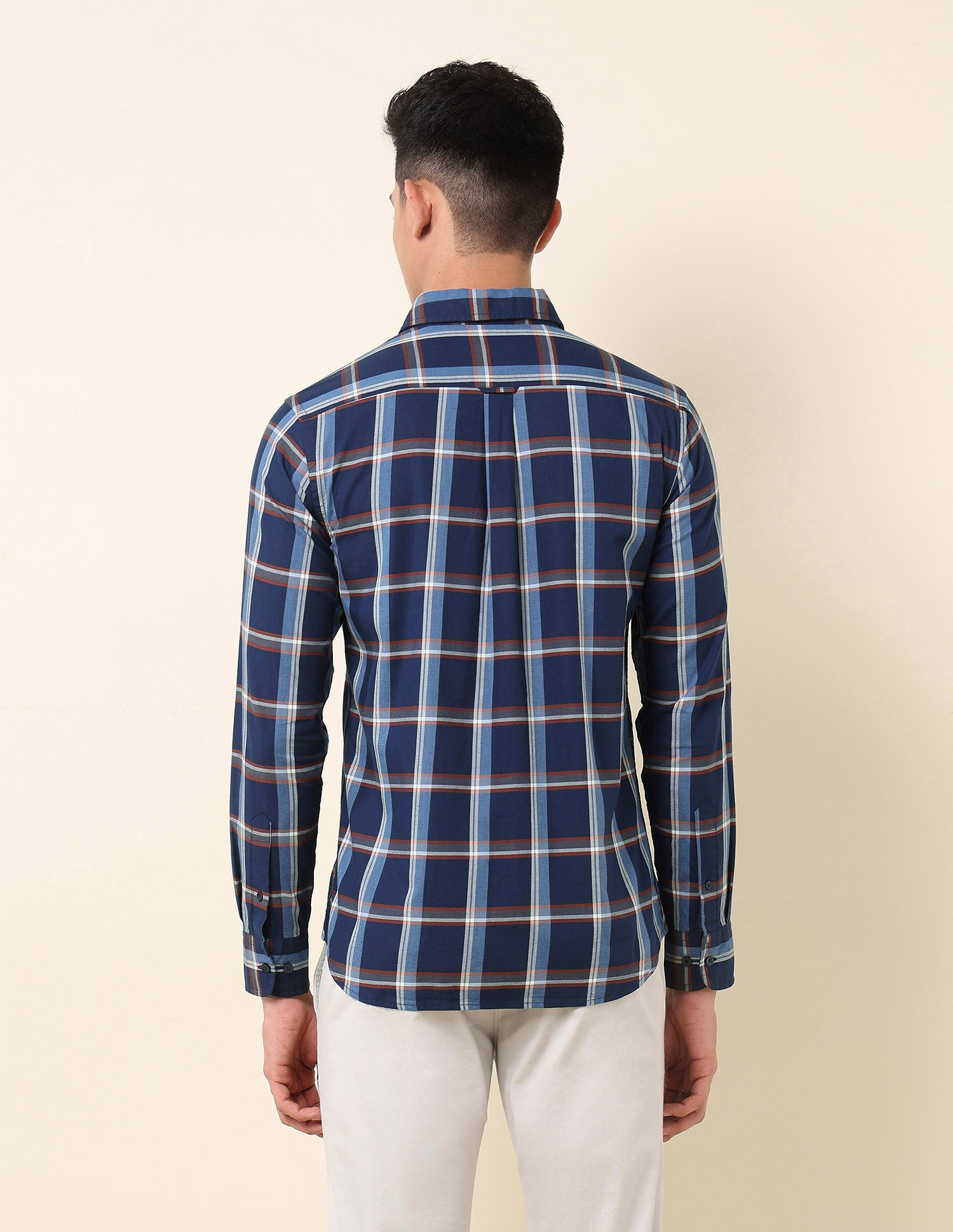 Pure Cotton Tartan Checked Shirt Navy - U.S. Polo Assn. India | Large