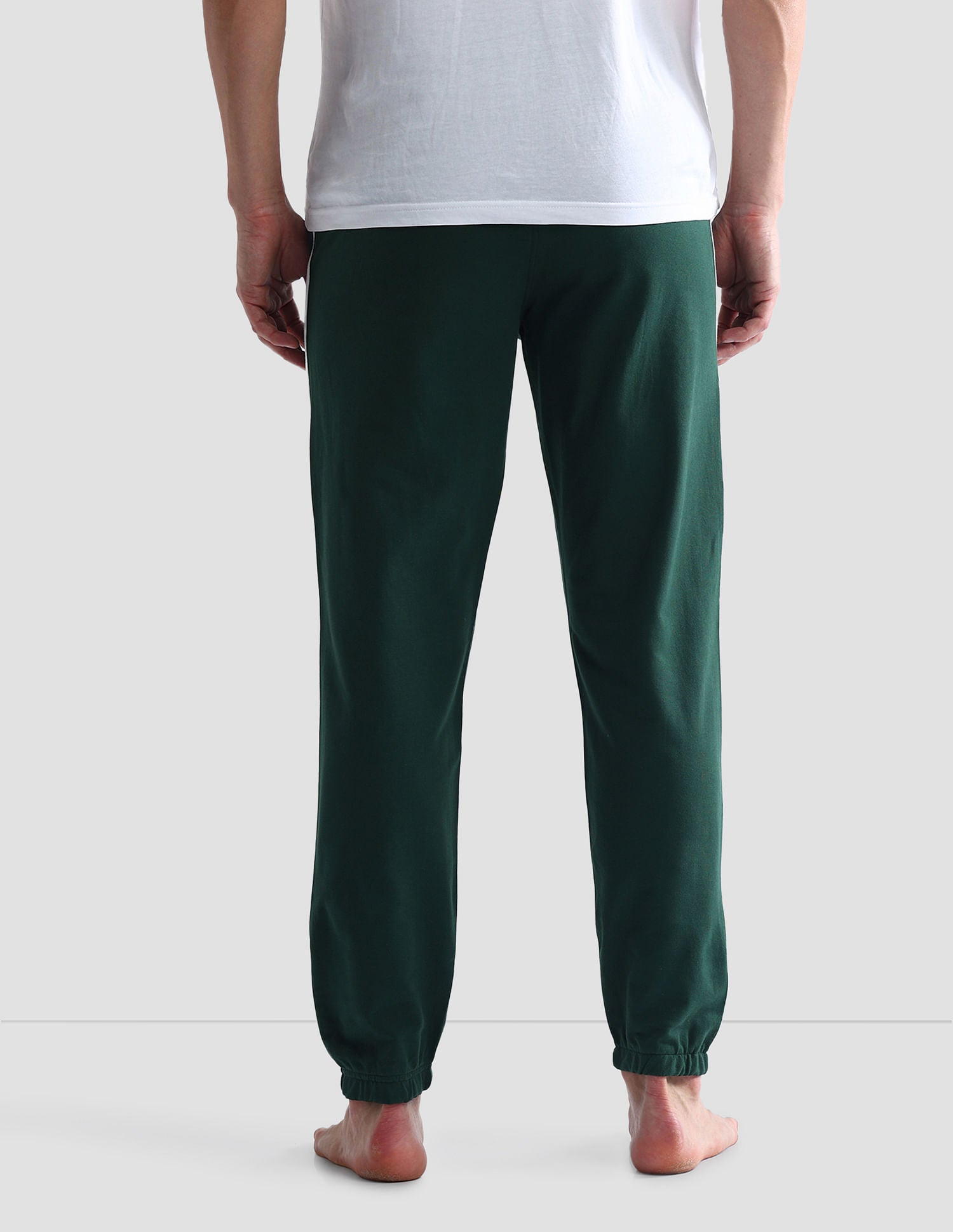 Pure Cotton Solid OJ003 Joggers - Pack Of 1 Bottle Green - U.S. POLO ASSN. | Large