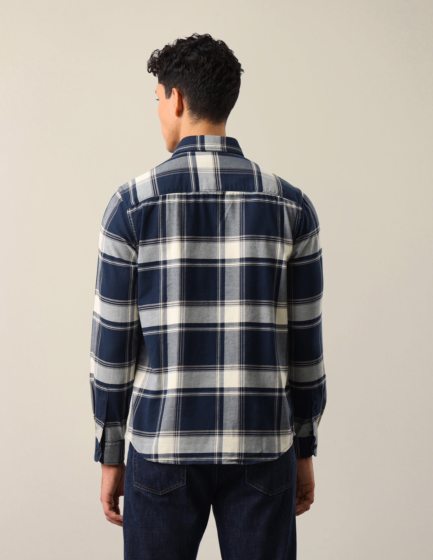 Twill Plaid Checked Shirt Navy - U.S. Polo Assn. India | Large