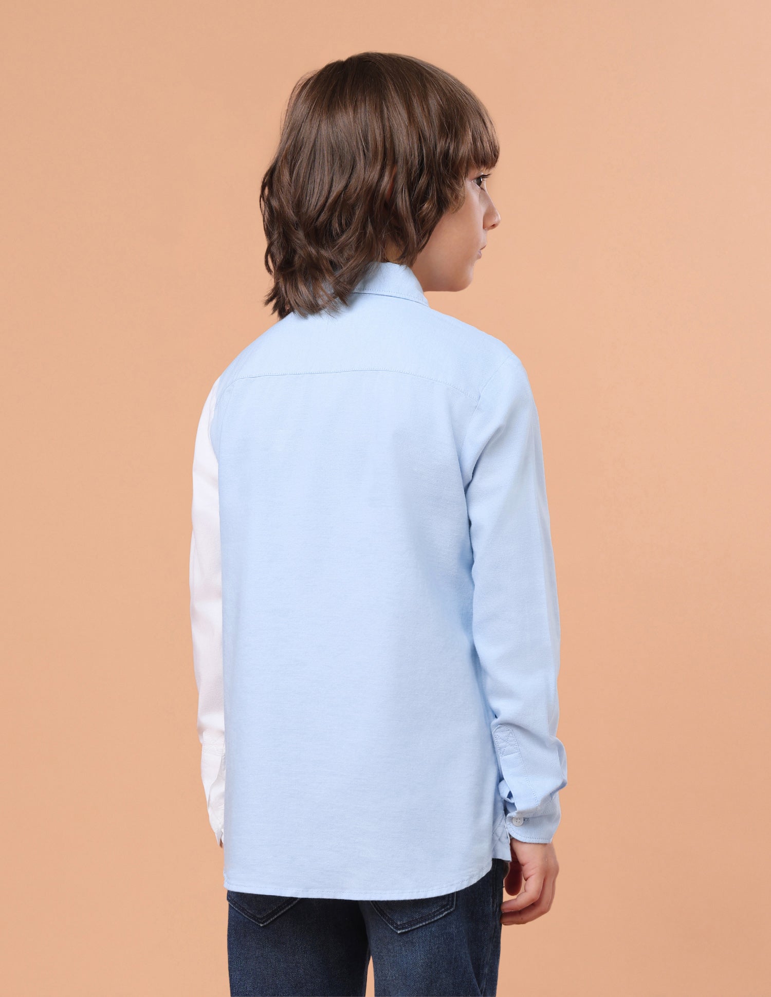 Colourblocked Twill Shirt Light Blue - U.S. Polo Assn. India | Large