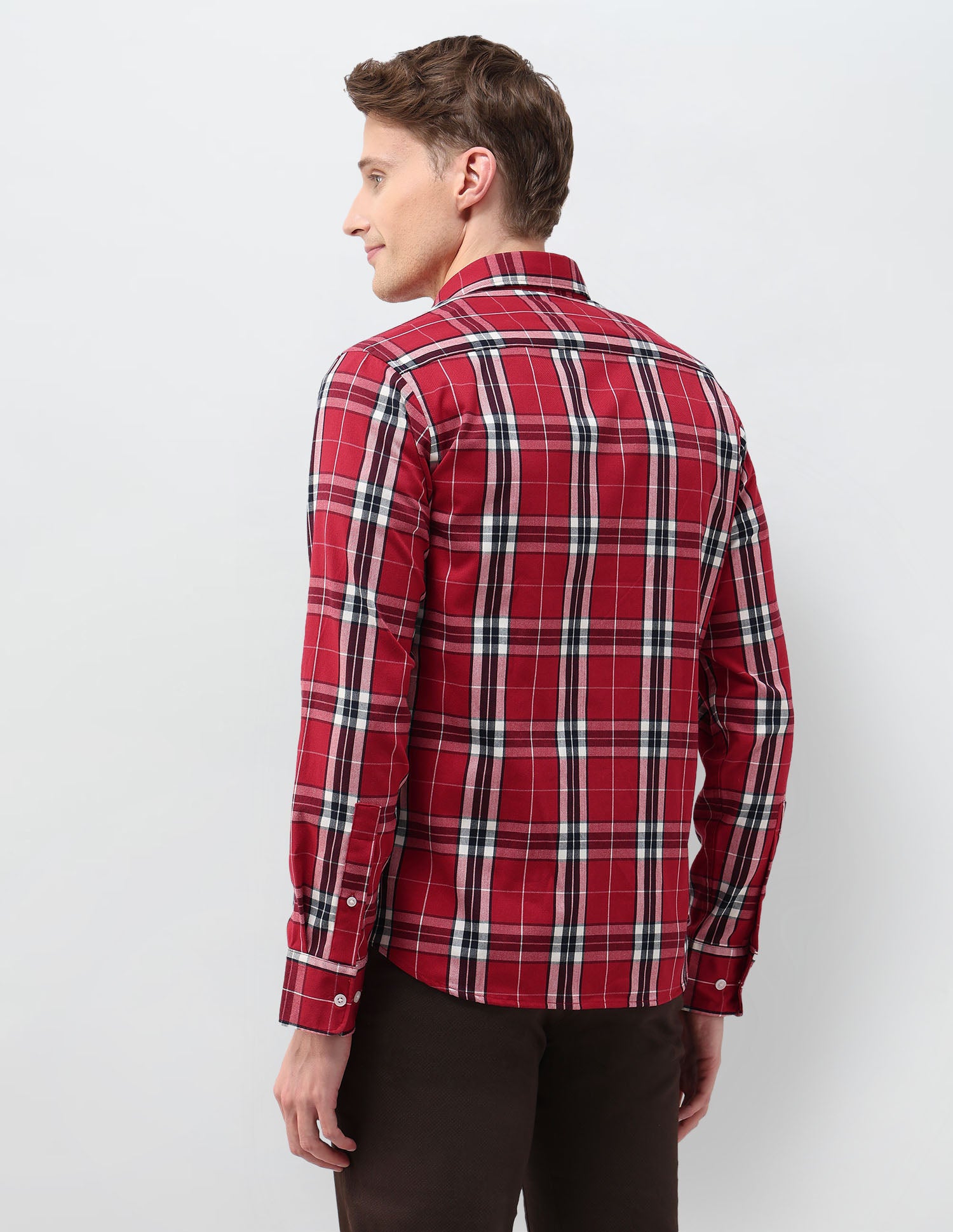 Plaid Checked Tailored Fit Shirt Red - U.S. Polo Assn. India | Large