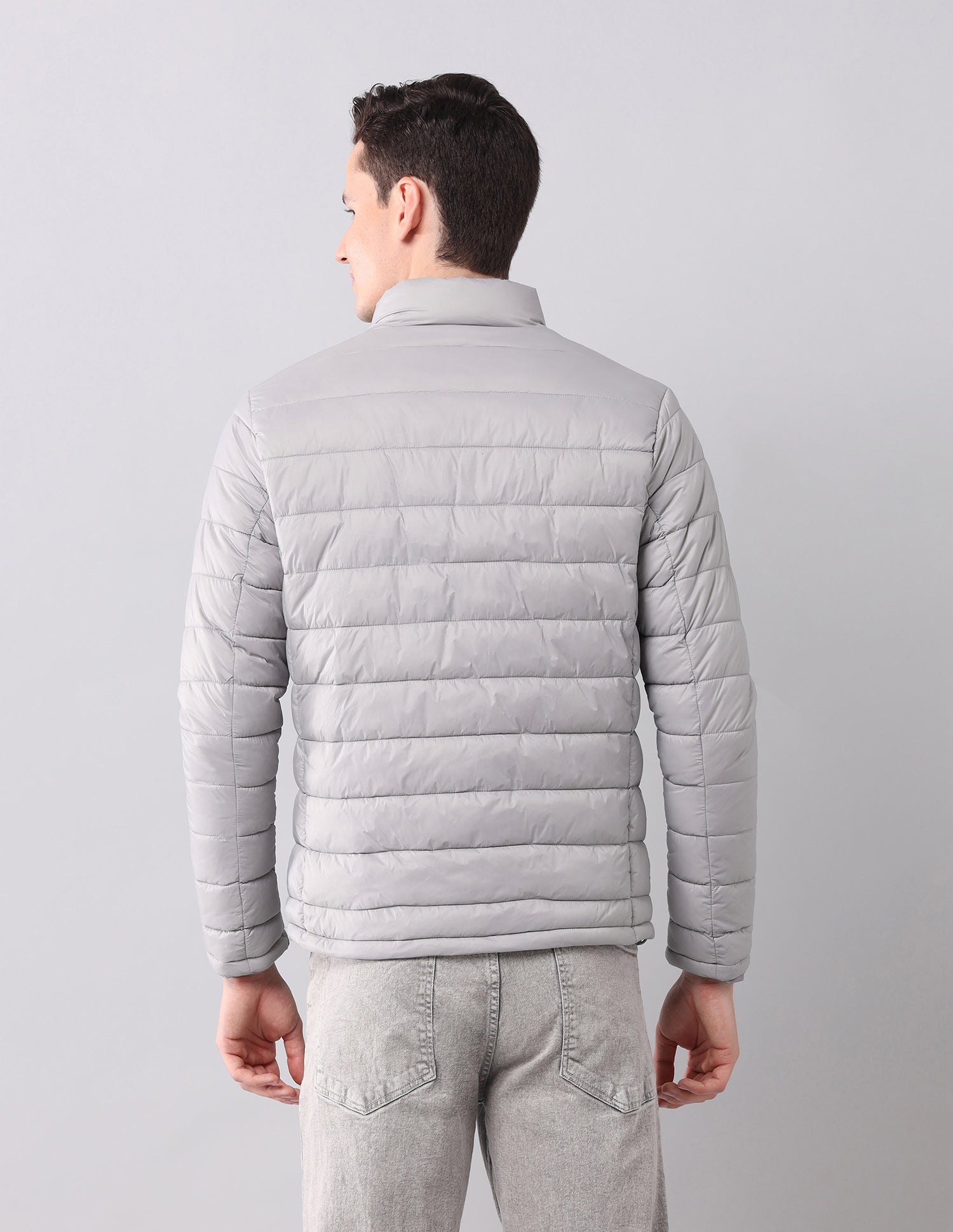 Solid Regular Fit Jacket Light Grey - U.S. Polo Assn. India | Large