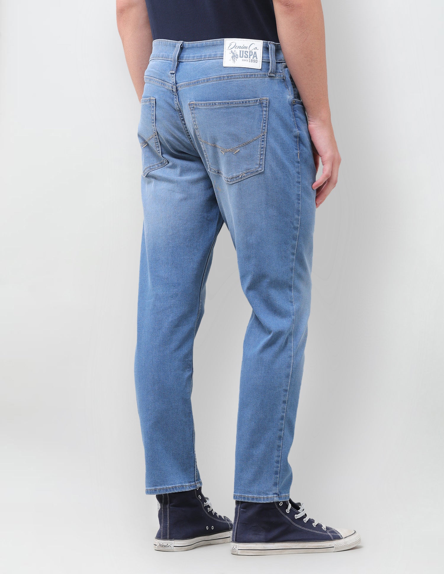 Cole Comfort Cropped Fit Blue Jeans Light Indigo - U.S. Polo Assn. India | Large
