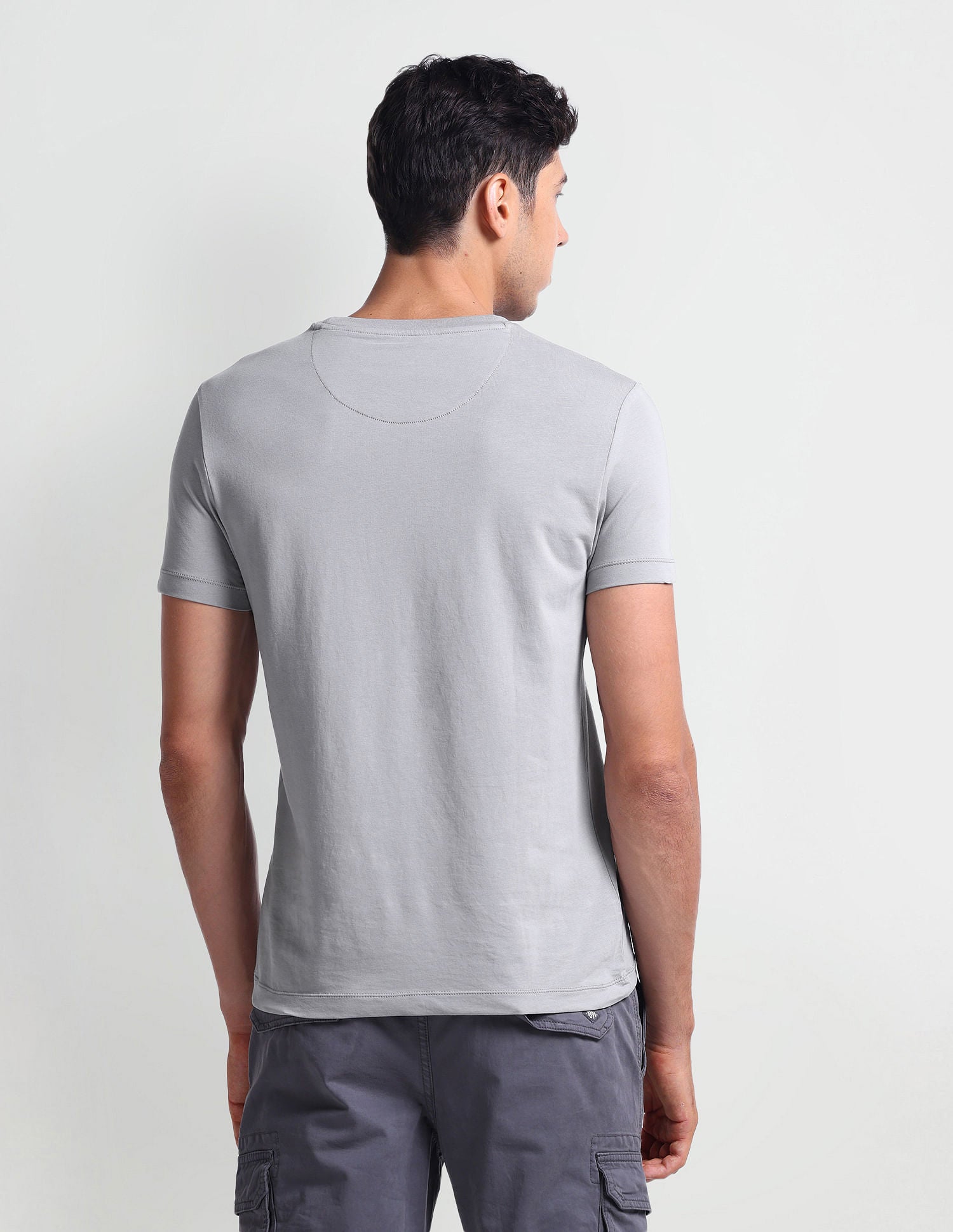 Muscle Fit Brand Print T-Shirt Grey - U.S. Polo Assn. India | Large