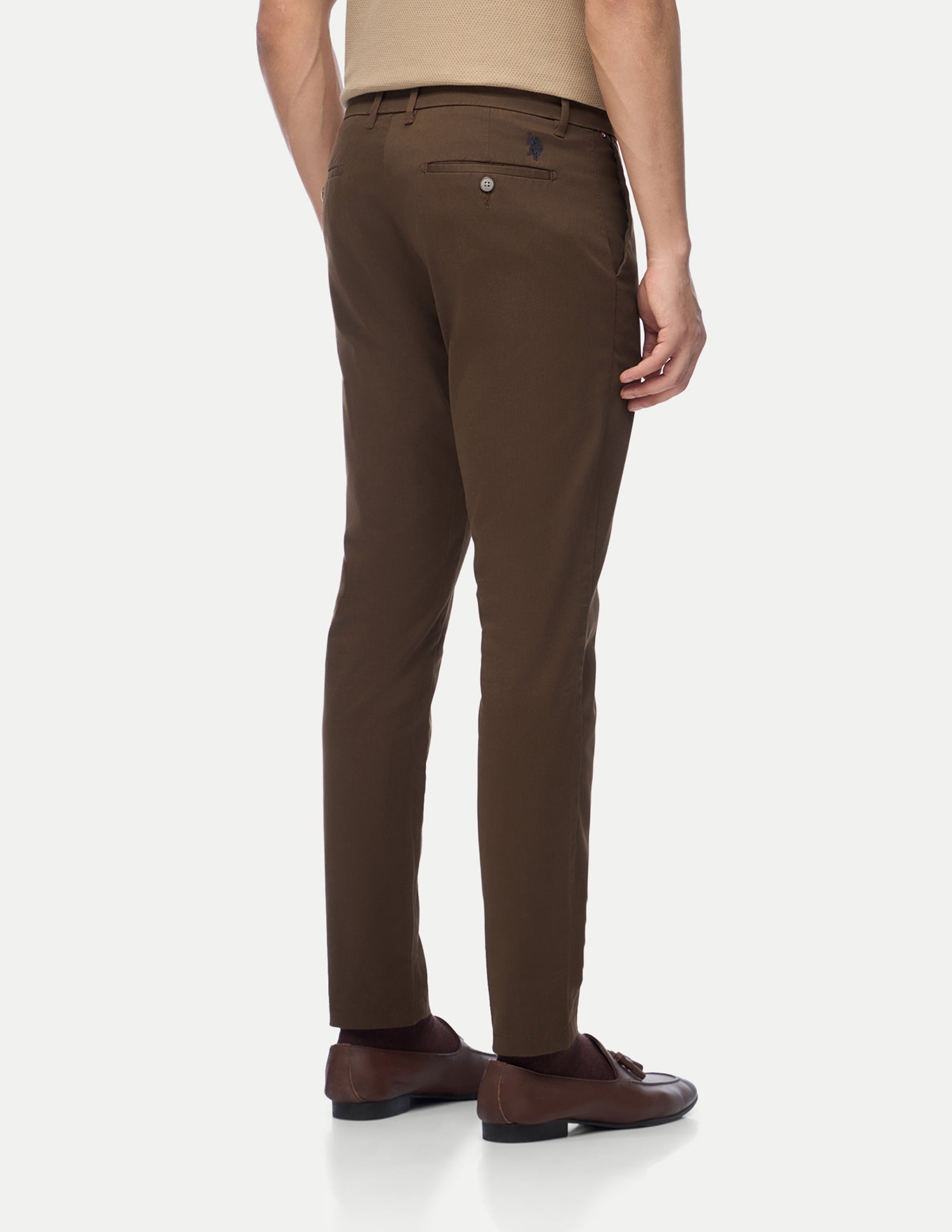Austin Trim Regular Fit Twill Trousers Dark Brown - U.S. Polo Assn. India | Large