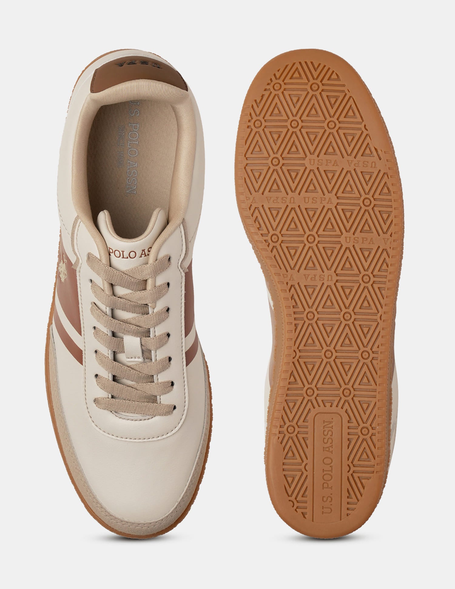 Men Hilton 2.0 Colourblocked Sneakers Beige - U.S. Polo Assn. India | Large