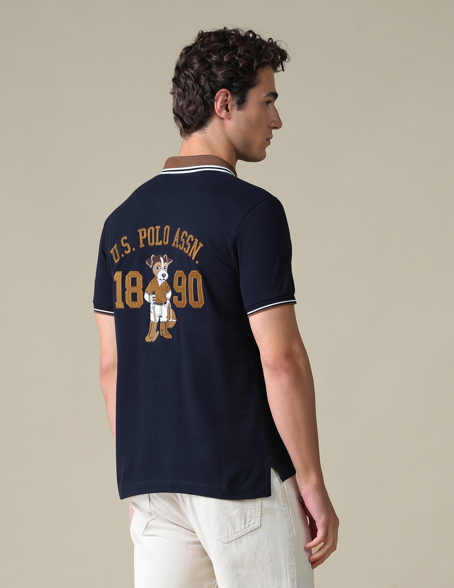 Regular Fit Typographic Polo Shirt Navy - U.S. Polo Assn. India | Large