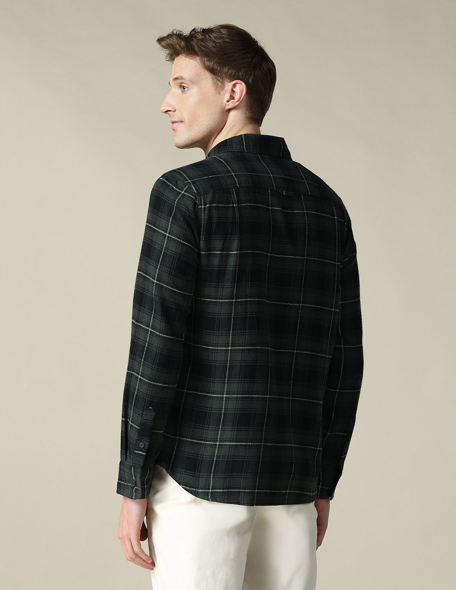 Tartan Checked Regular Fit Shacket Olive - U.S. Polo Assn. India | Large