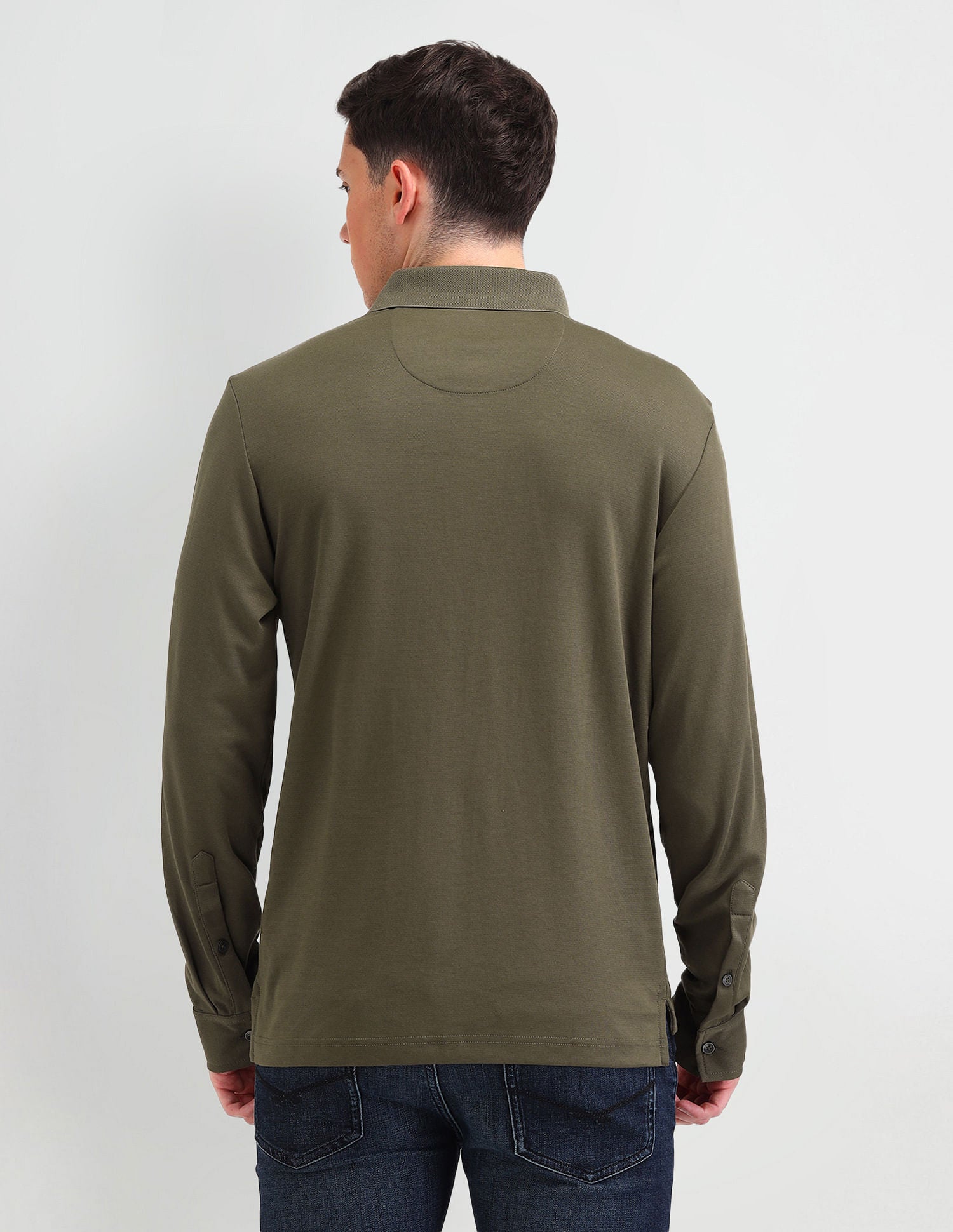 Muscle Fit Solid Polo Shirt Basil Olive - U.S. Polo Assn. India | Large