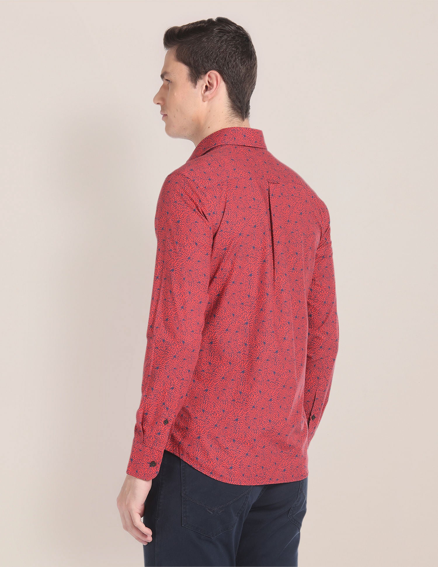Spread Collar Graphic Print Shirt Vermilion - U.S. Polo Assn. India | Large
