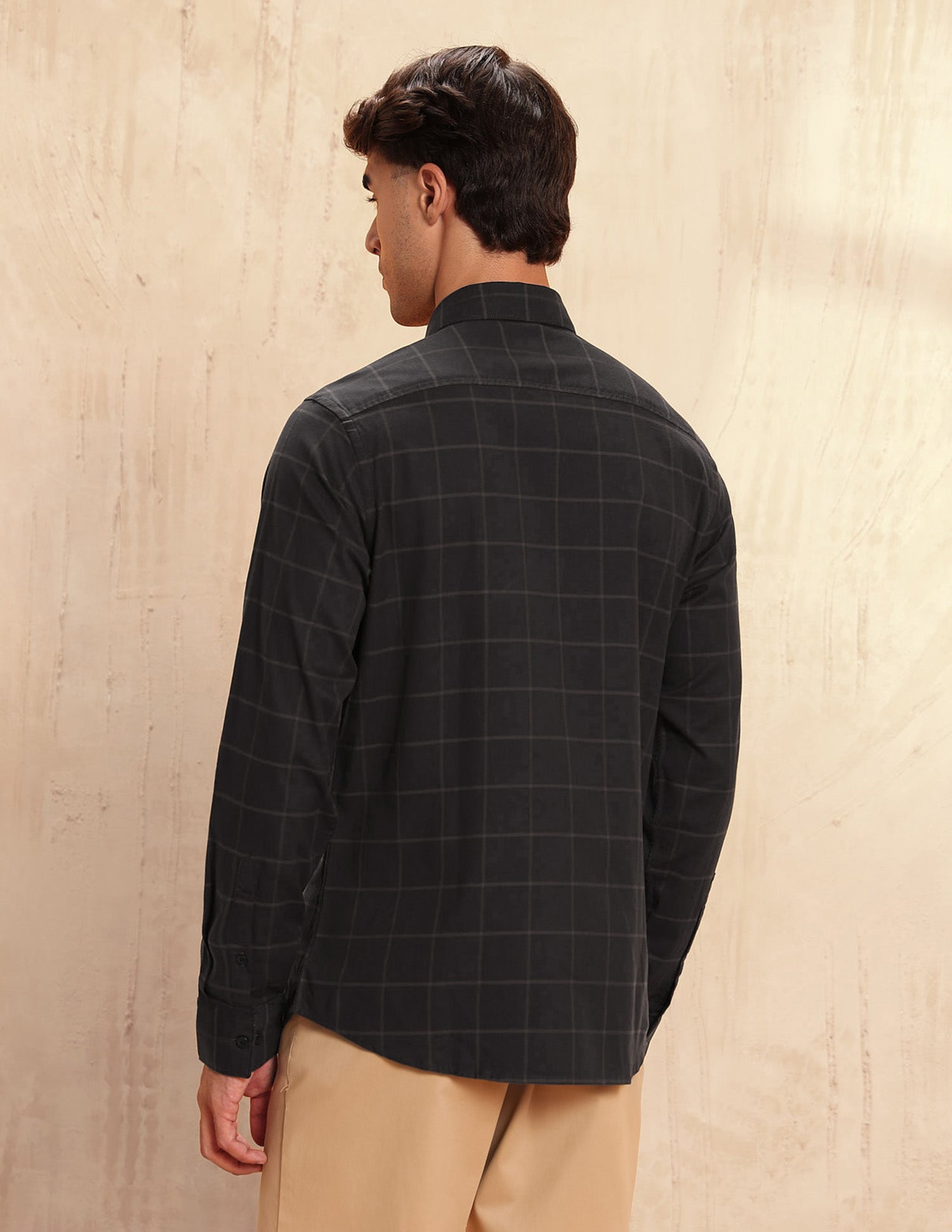 Tailored Fit Windowpane Checked Shirt Dark Brown - U.S. POLO ASSN. | Large