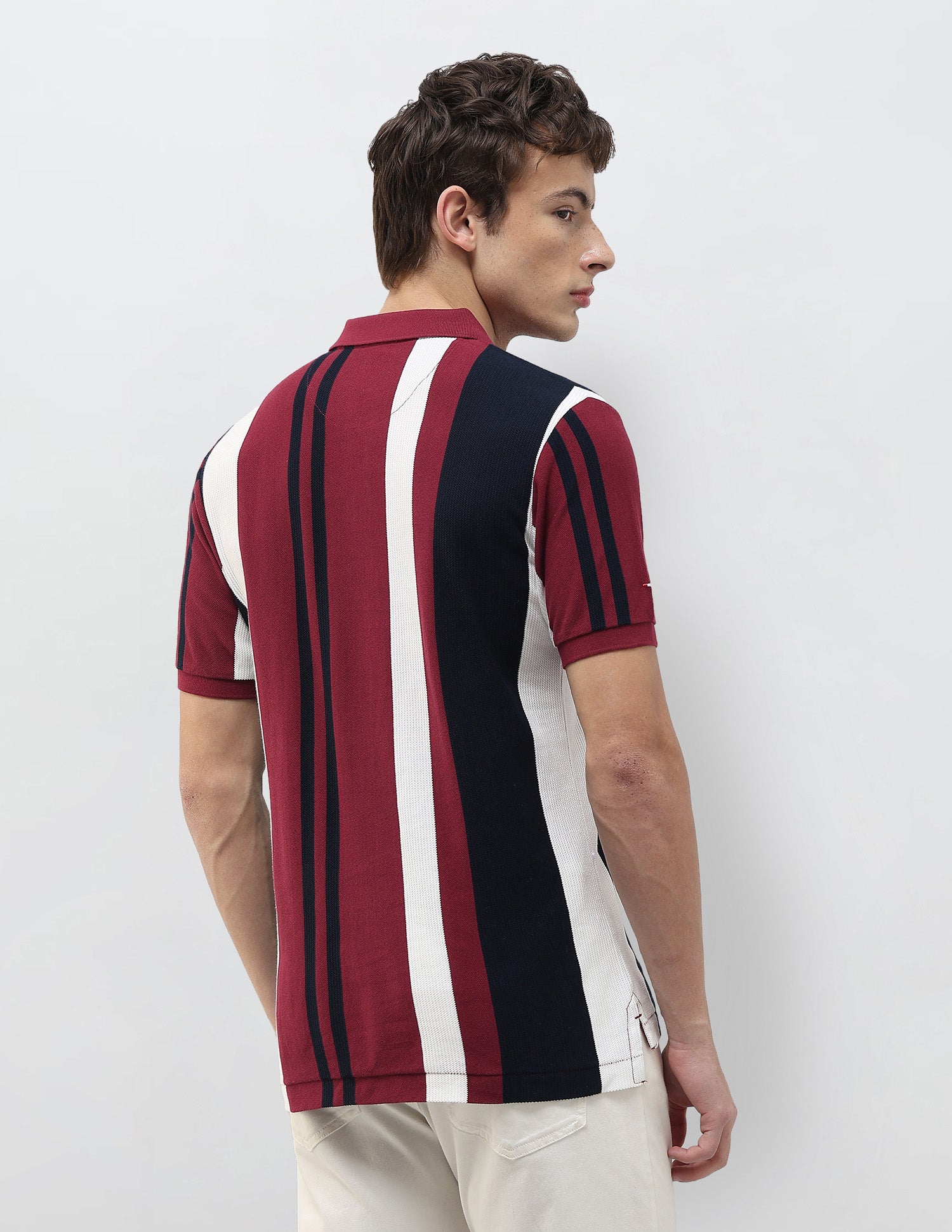Vertical Striped Slim Fit Polo Shirt Red - U.S. Polo Assn. India | Large