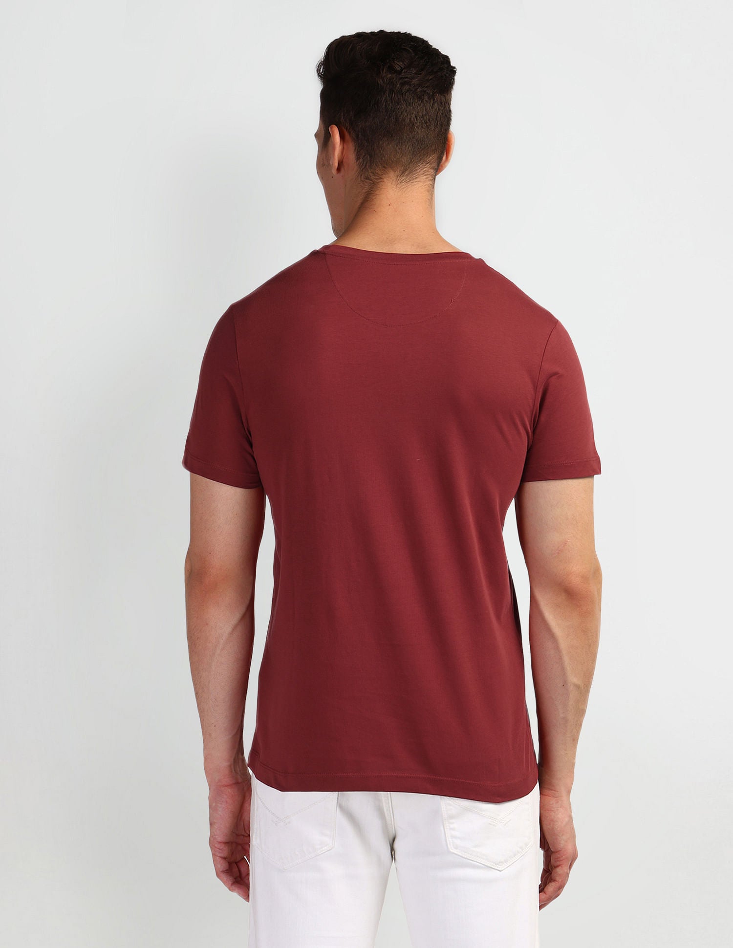 Brand Print Crew Neck T-Shirt Red - U.S. Polo Assn. India | Large