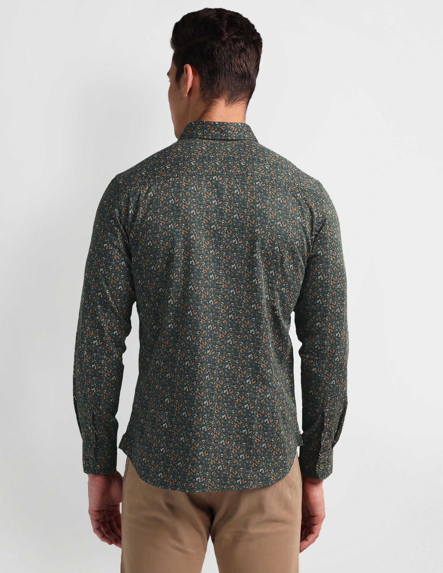 Slim Fit Floral Shirt Olive - U.S. Polo Assn. India | Large
