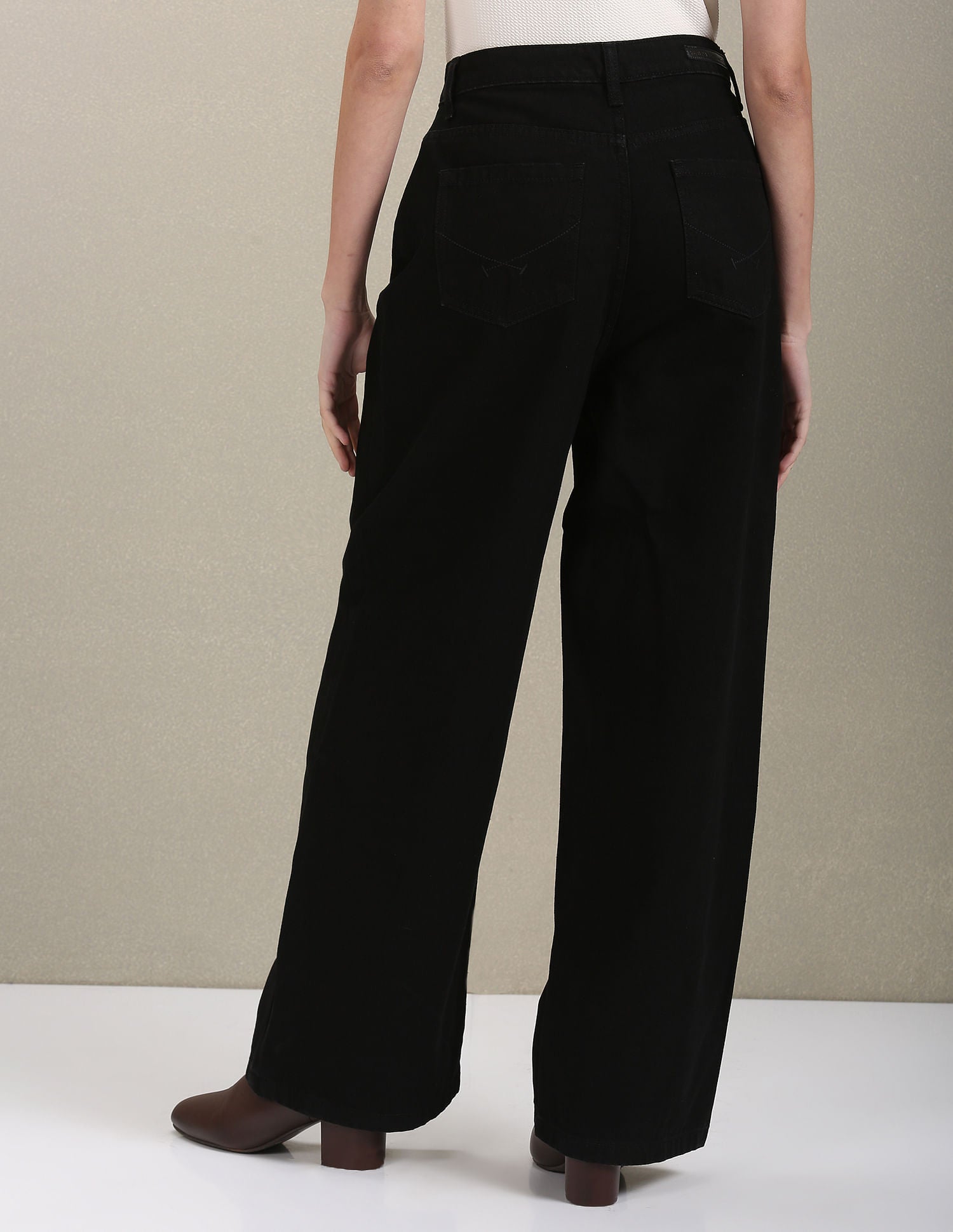 Wide Leg High Rise Jeans Black - U.S. POLO ASSN. | Large