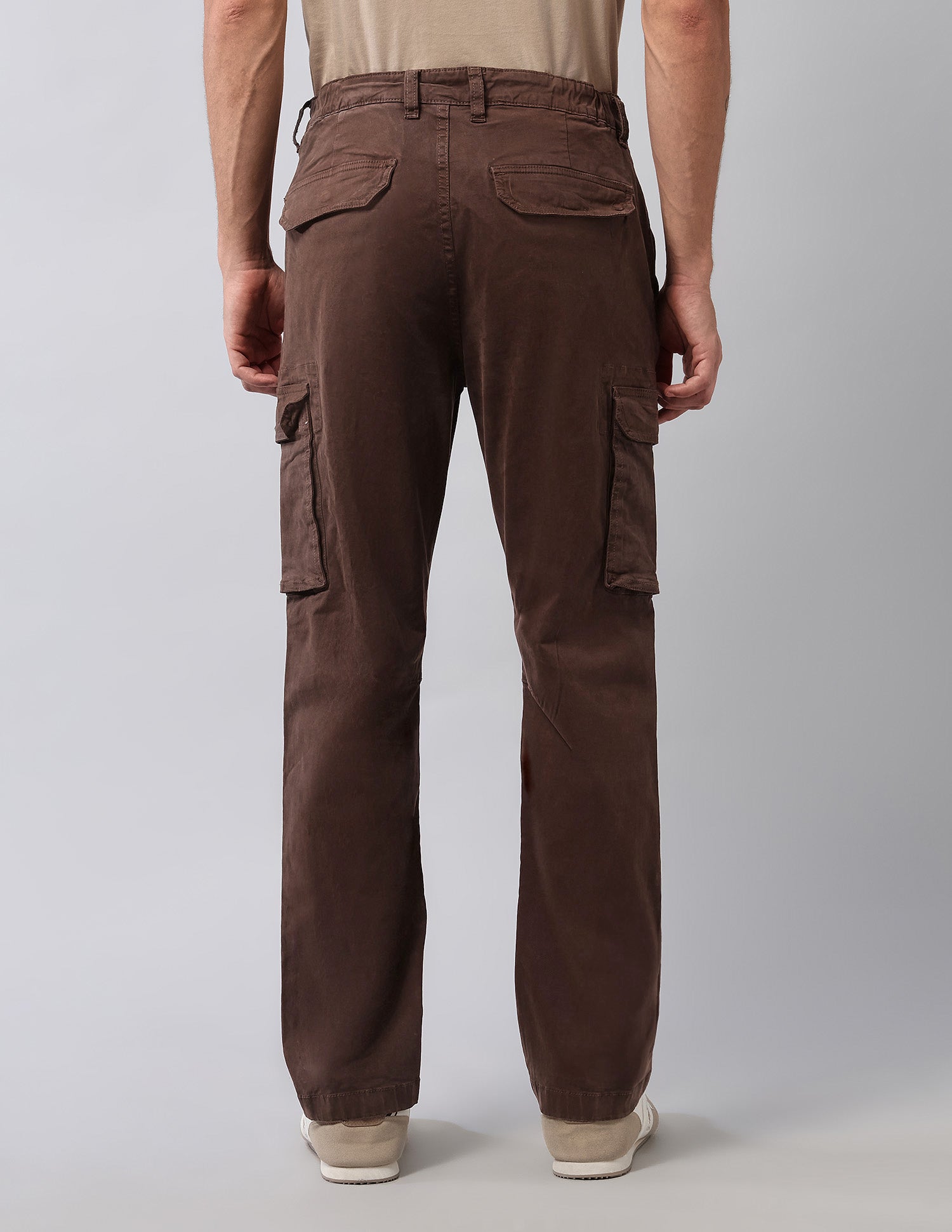Straight Fit Solid Cargos Choco Brown - U.S. Polo Assn. India | Large