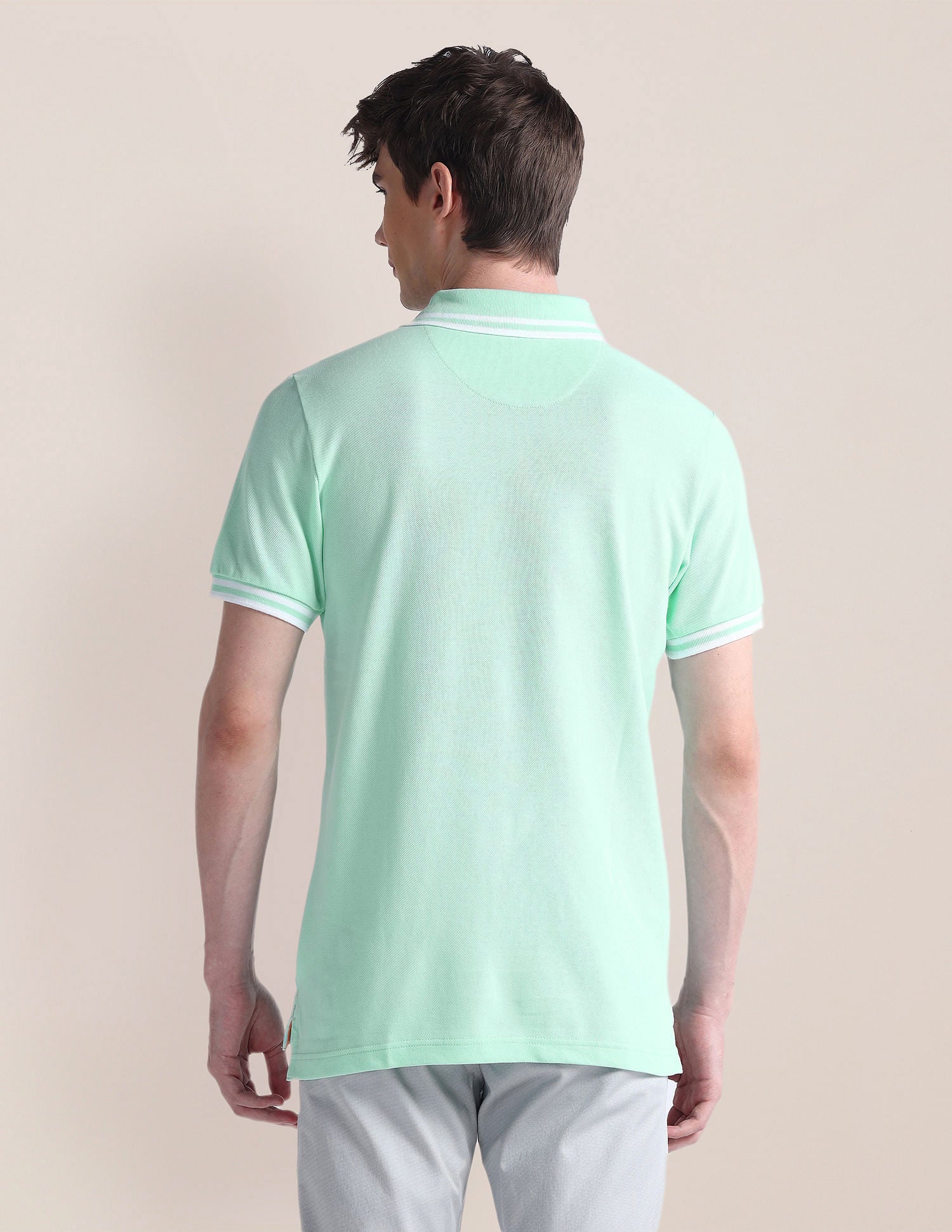 Slim Fit Pure Cotton Polo Shirt Aqua - U.S. POLO ASSN. | Large