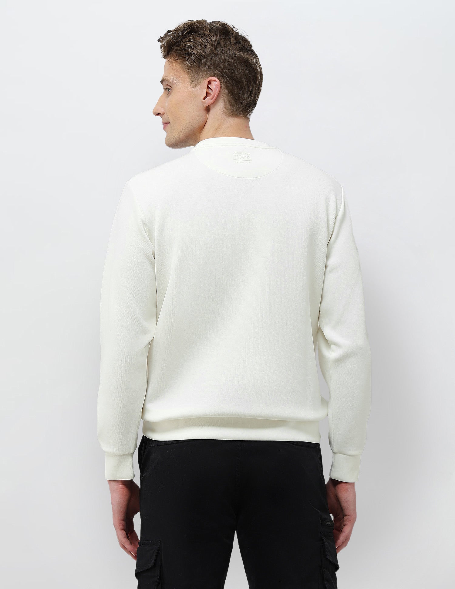 Solid Regular Fit Sweatshirt Stone - U.S. Polo Assn. India | Large