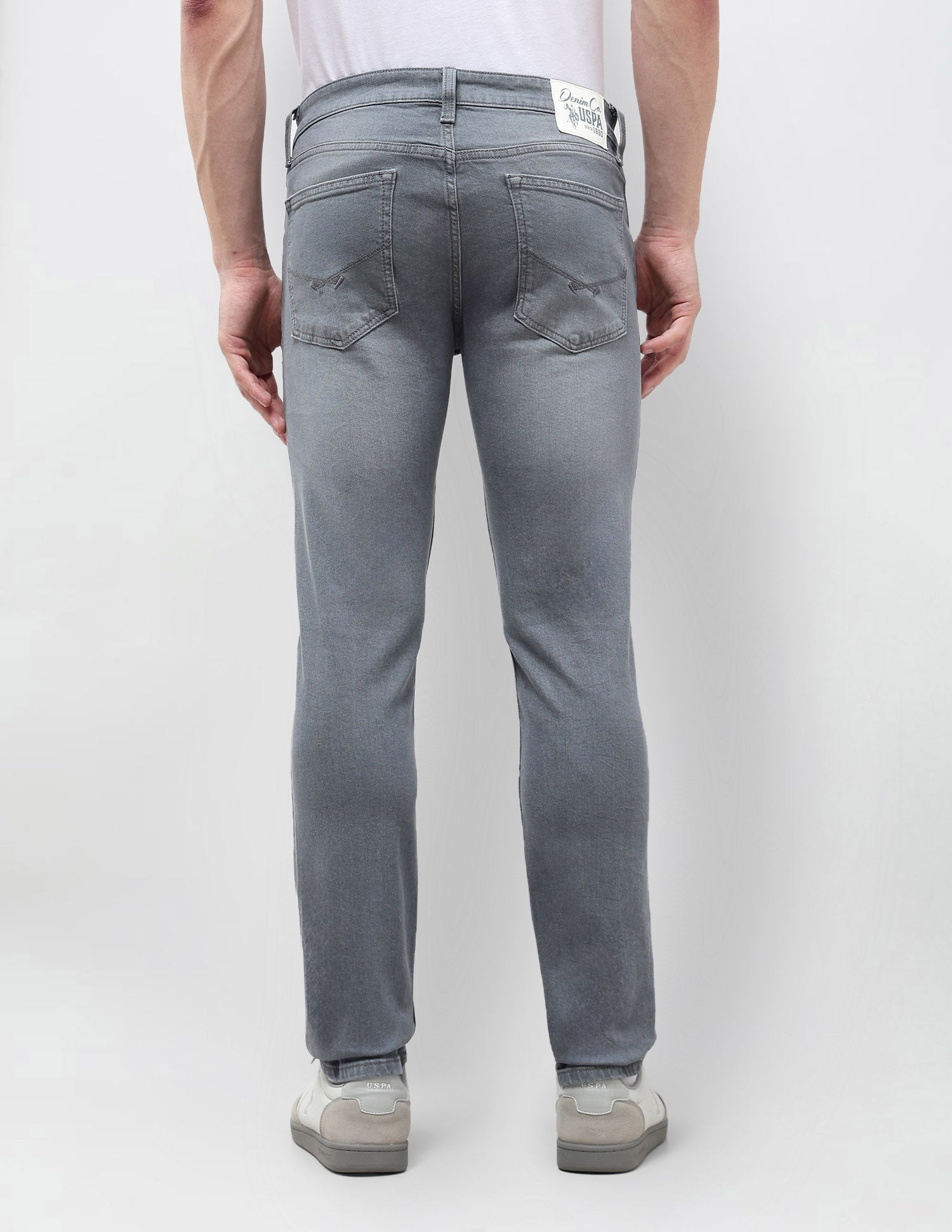 Brandon Slim Tapered Fit Stone Washed Jeans Grey - U.S. POLO ASSN. | Large