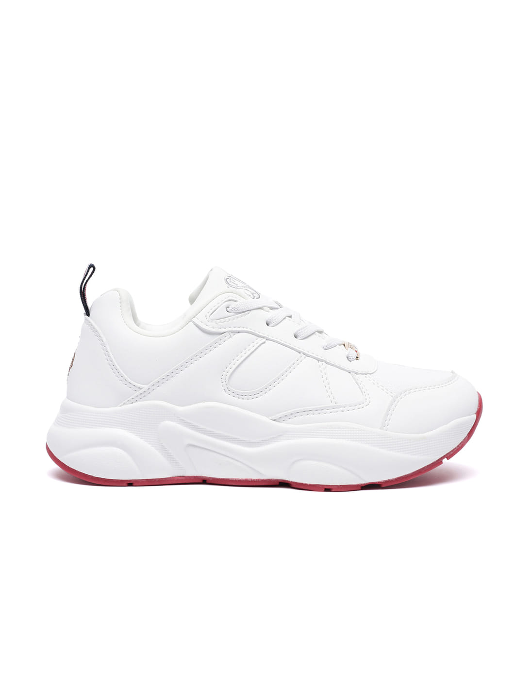 Women Panelled Lace Up Sneakers Off White - U.S. Polo Assn. India | Large