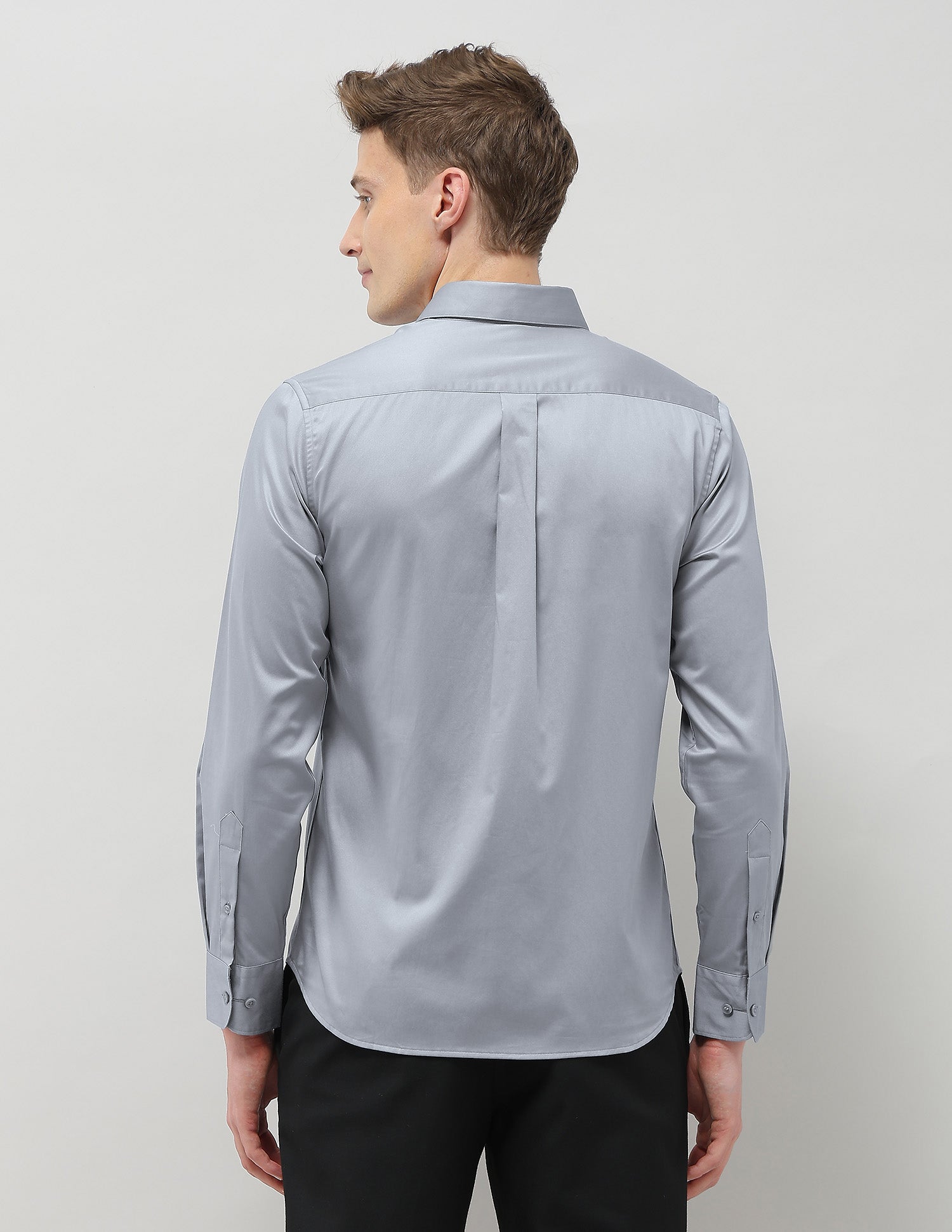 Solid Tailored Fit Shirt Grey - U.S. Polo Assn. India | Large