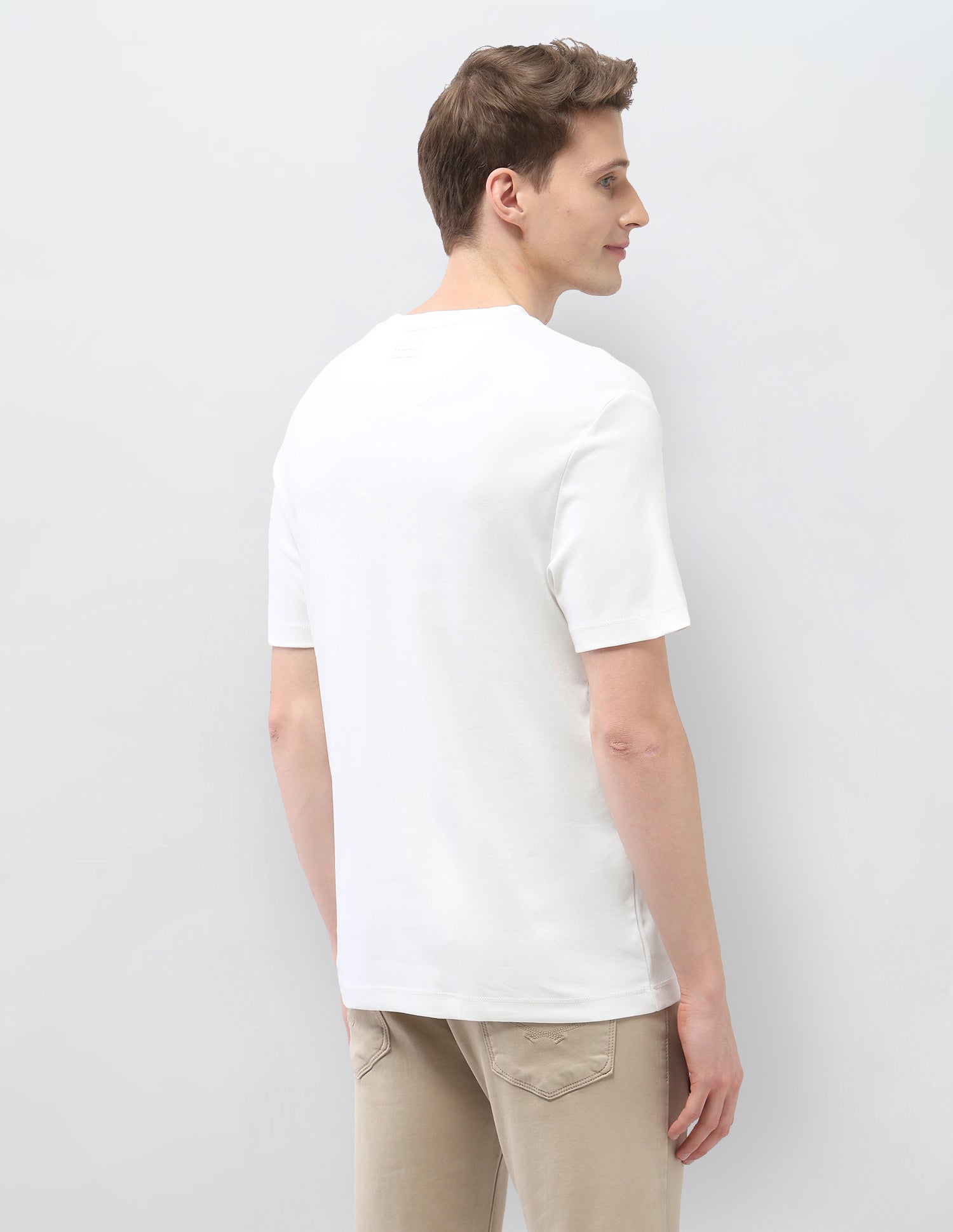 Graphic Brand Printed Slim Fit Black & Gold T-Shirt Ivory - U.S. Polo Assn. India | Large