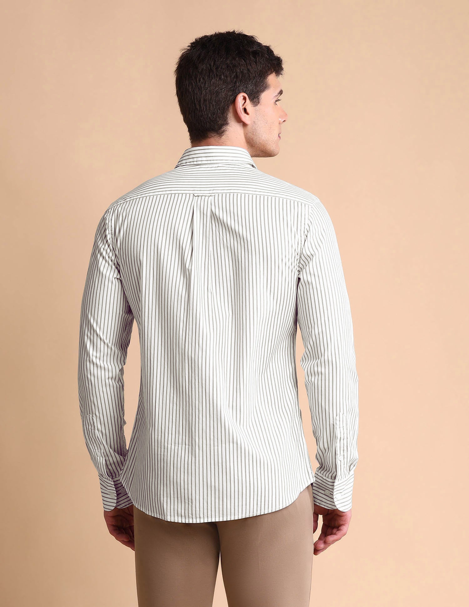 Vertical Striped Tailored Fit Shirt Grey - U.S. POLO ASSN. | Large