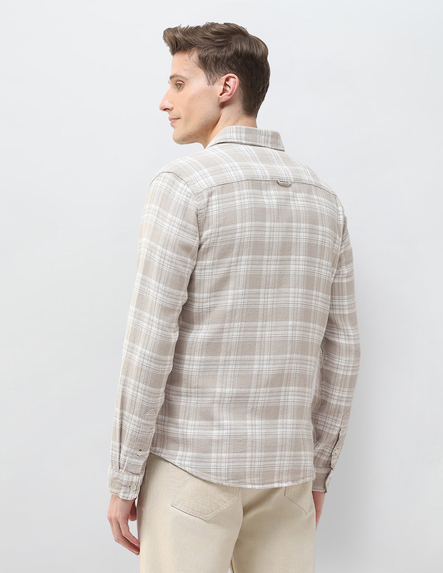 Plaid Checked Motel On The Coast Shirt Khaki - U.S. Polo Assn. India | Large